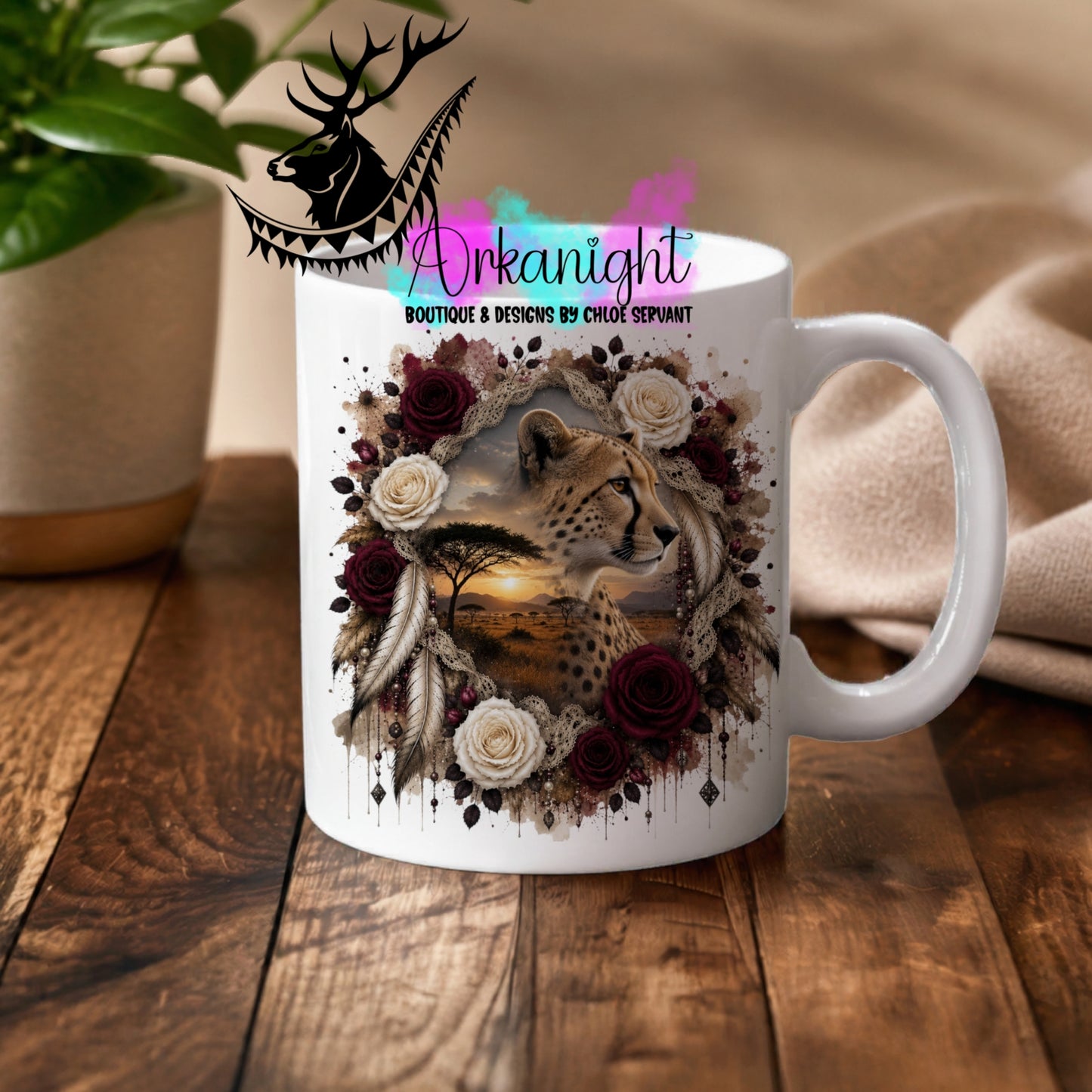 Numérique - Tasse en céramique - Collection Boho 2026 ♡ Double Exposition - Léopard