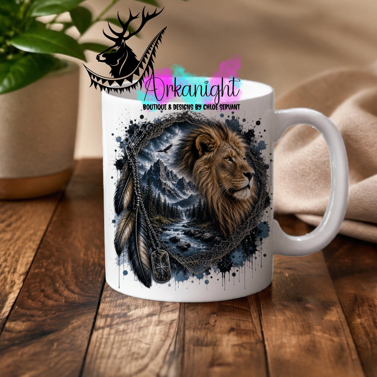 Tasse en céramique sur commande - Collection Boho 2026 ♡ Double Exposition ♡ Lion