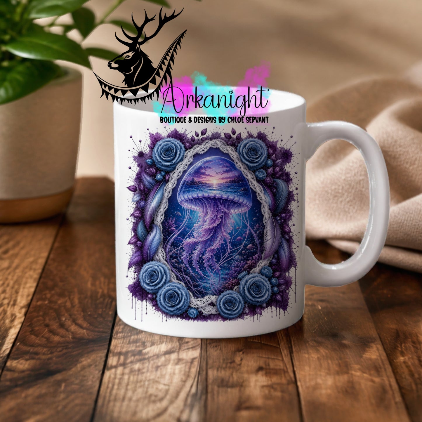 Tasse en céramique sur commande - Collection Boho 2026 ♡ Double Exposition ♡ Méduse