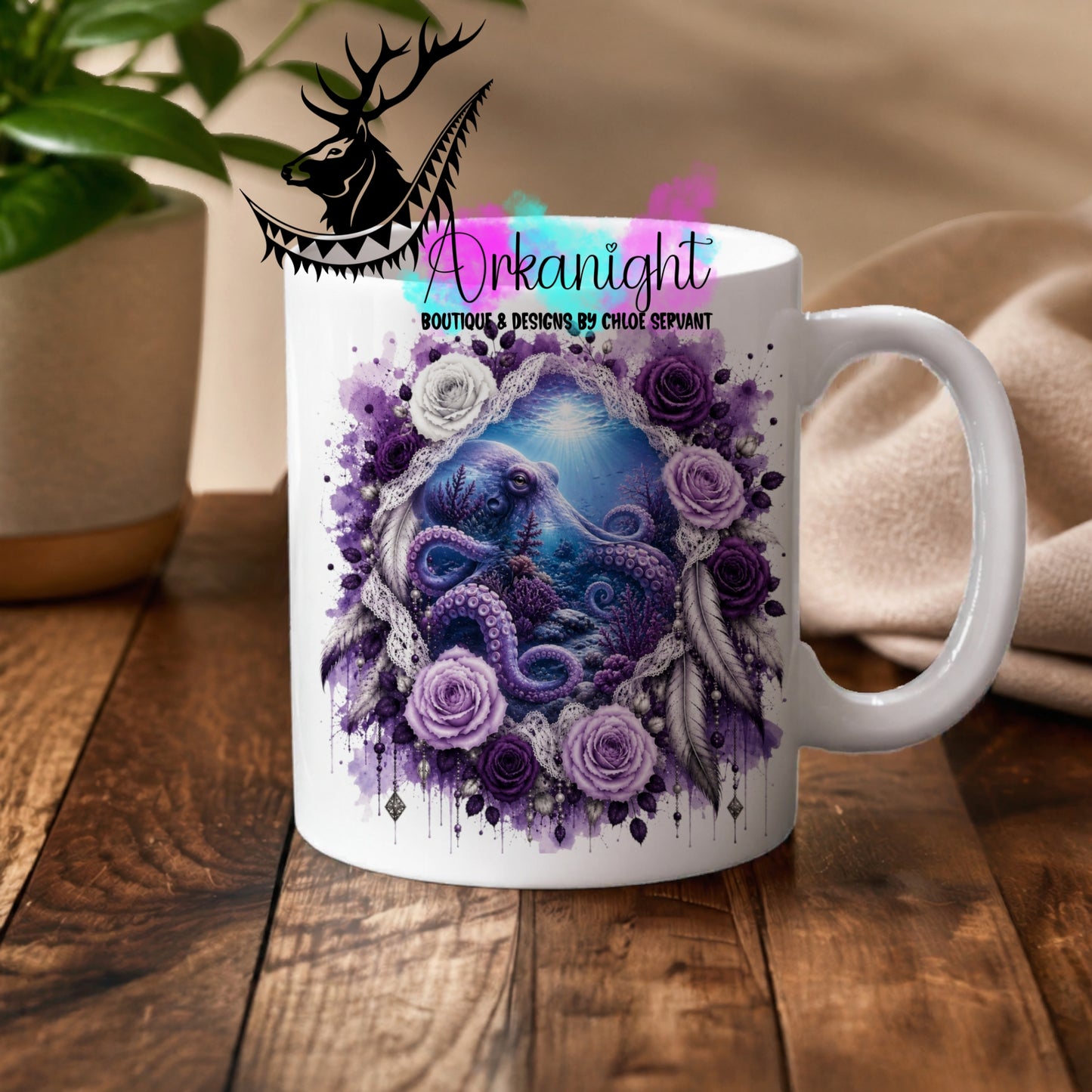 Numérique - Tasse en céramique - Collection Boho 2026 ♡ Double Exposition - Pieuvre