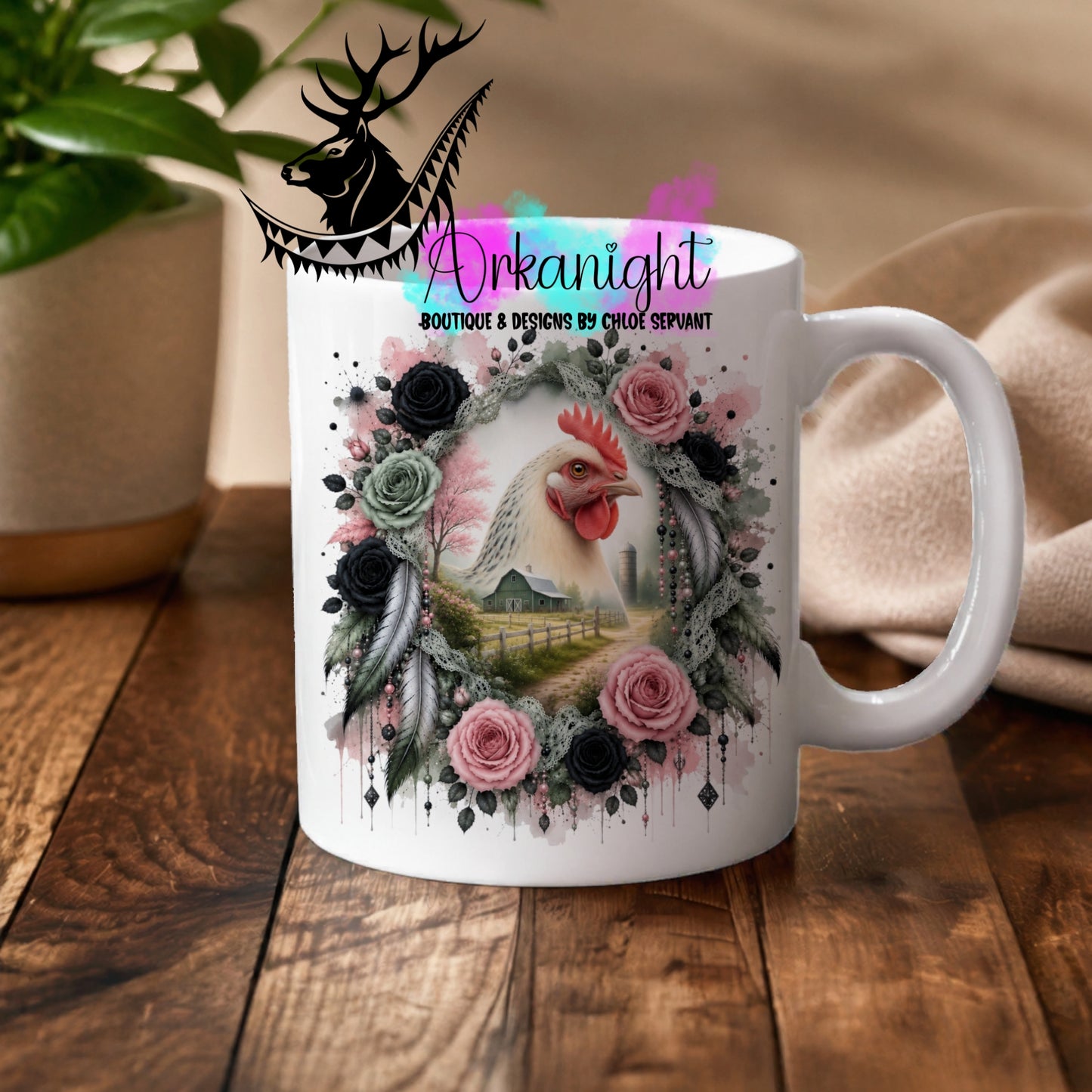 Numérique - Tasse en céramique - Collection Boho 2026 ♡ Double Exposition - poule