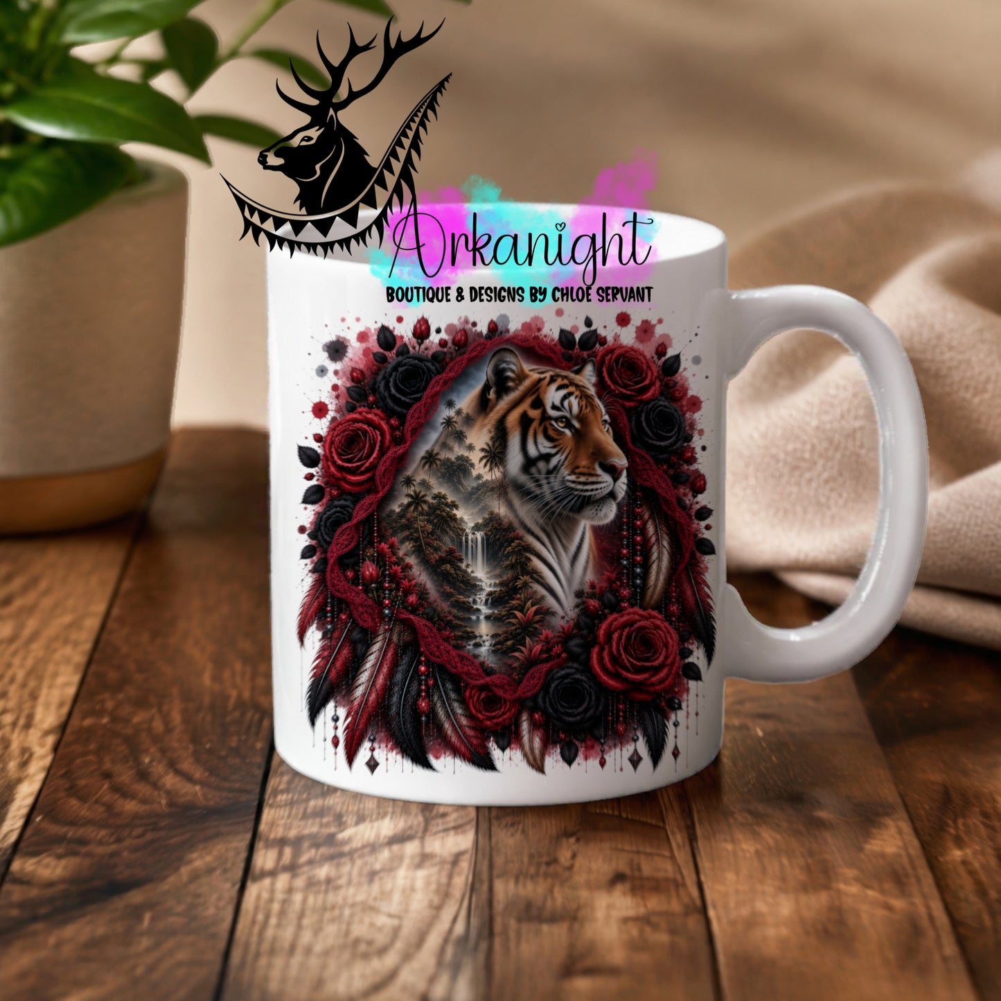 Numérique - Tasse en céramique - Collection Boho 2026 ♡ Double Exposition - Tigre