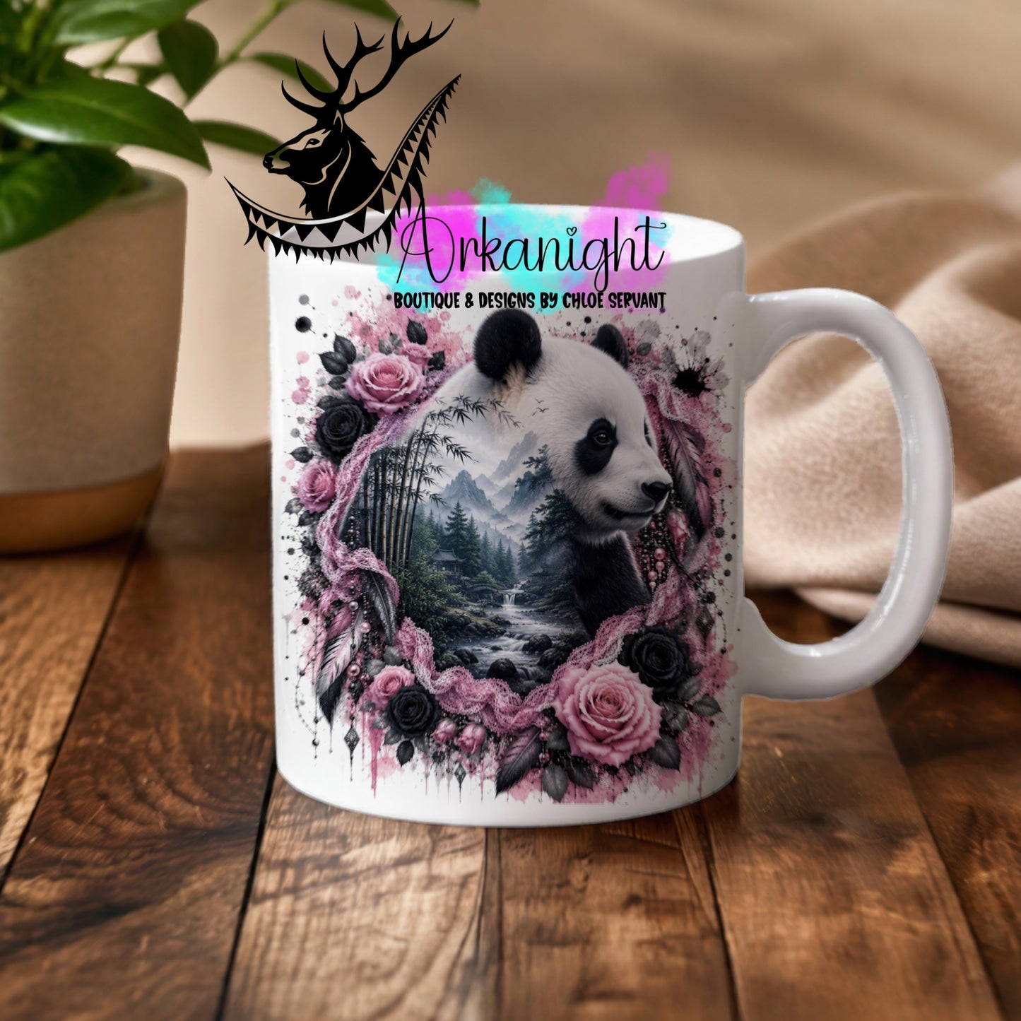 Numérique - Tasse en céramique - Collection Boho 2026 ♡ Double Exposition - Panda