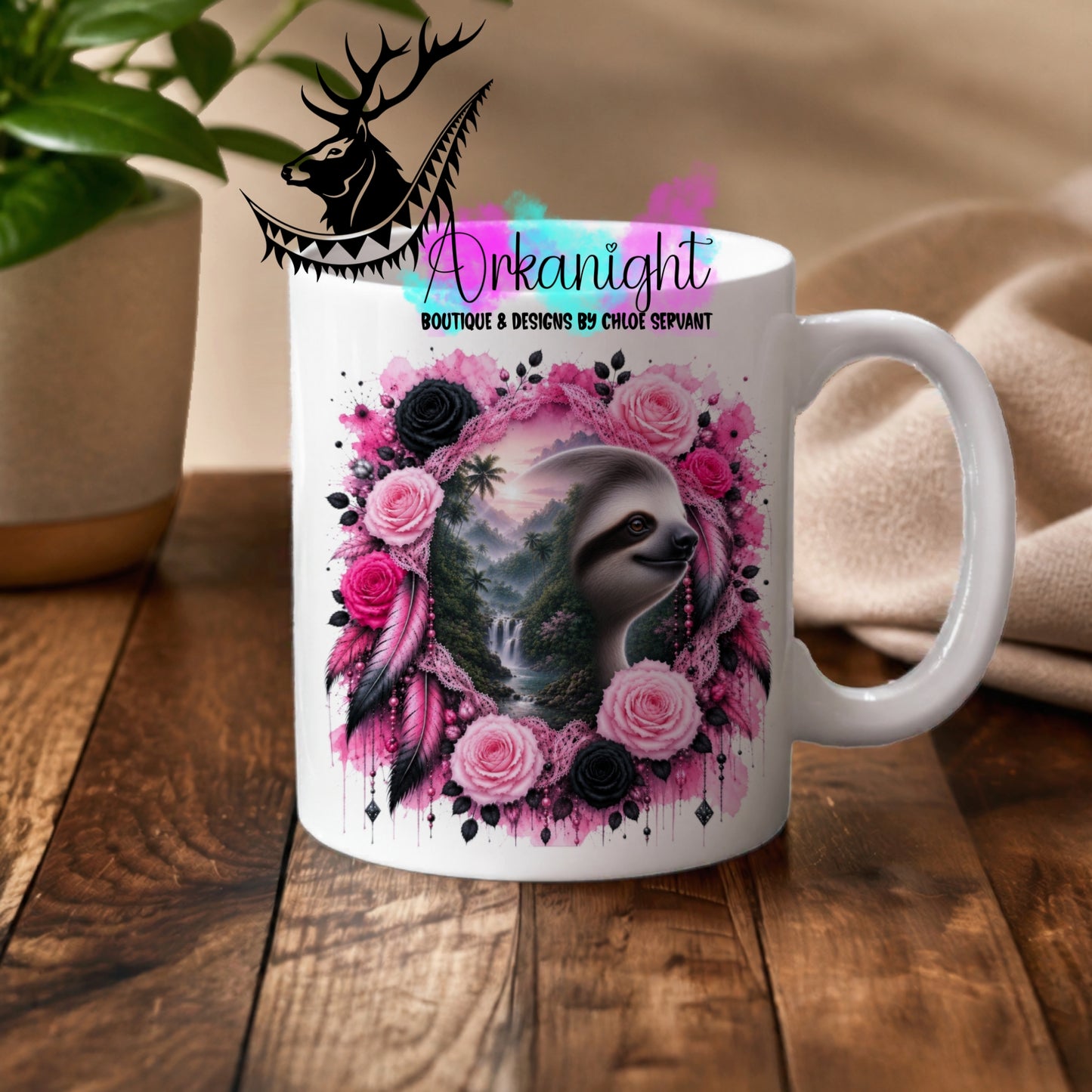Numérique - Tasse en céramique - Collection Boho 2026 ♡ Double Exposition - Parresseux