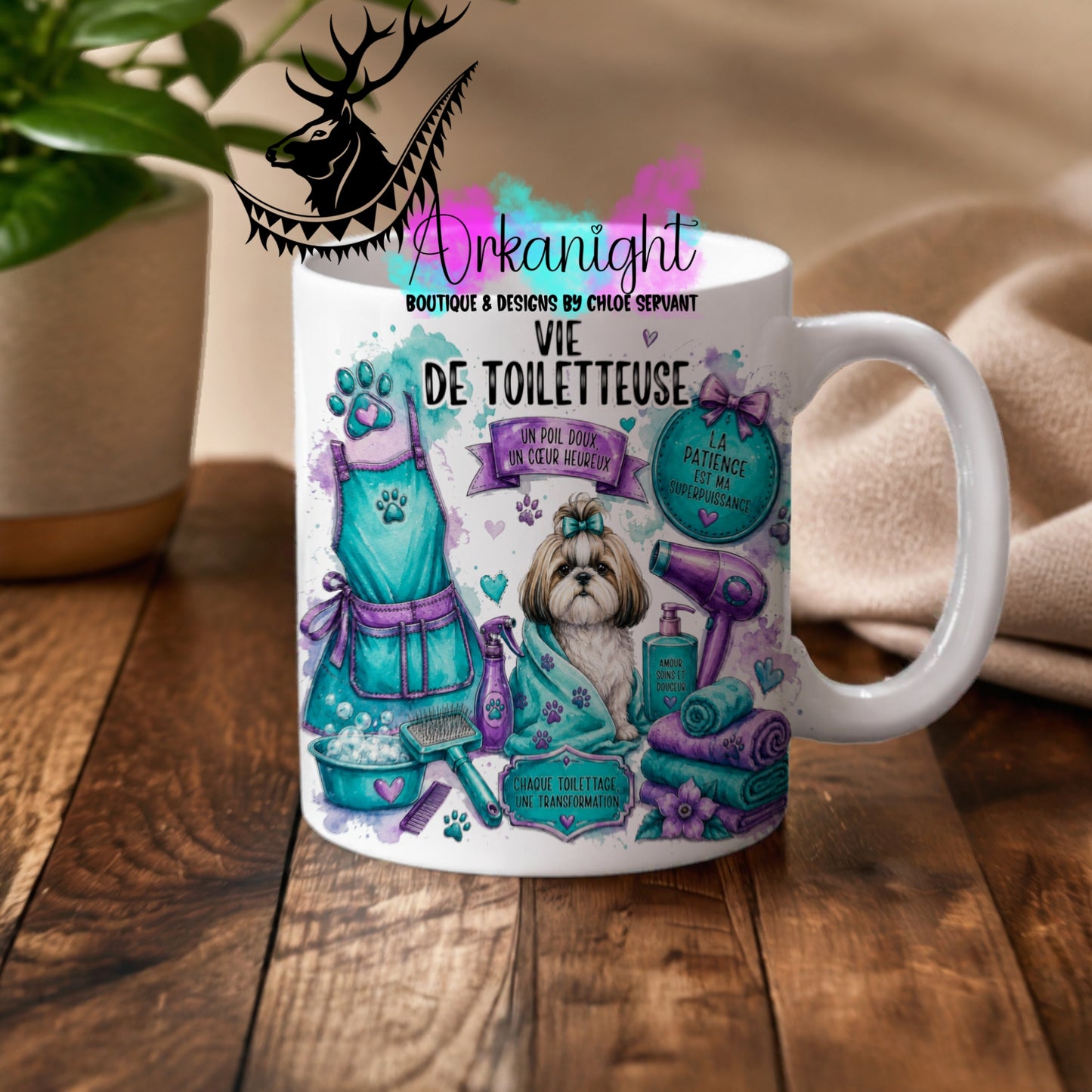 Tasse en céramique sur commande - Collection Occupation & Passion ♡ Vie de Toiletteuse