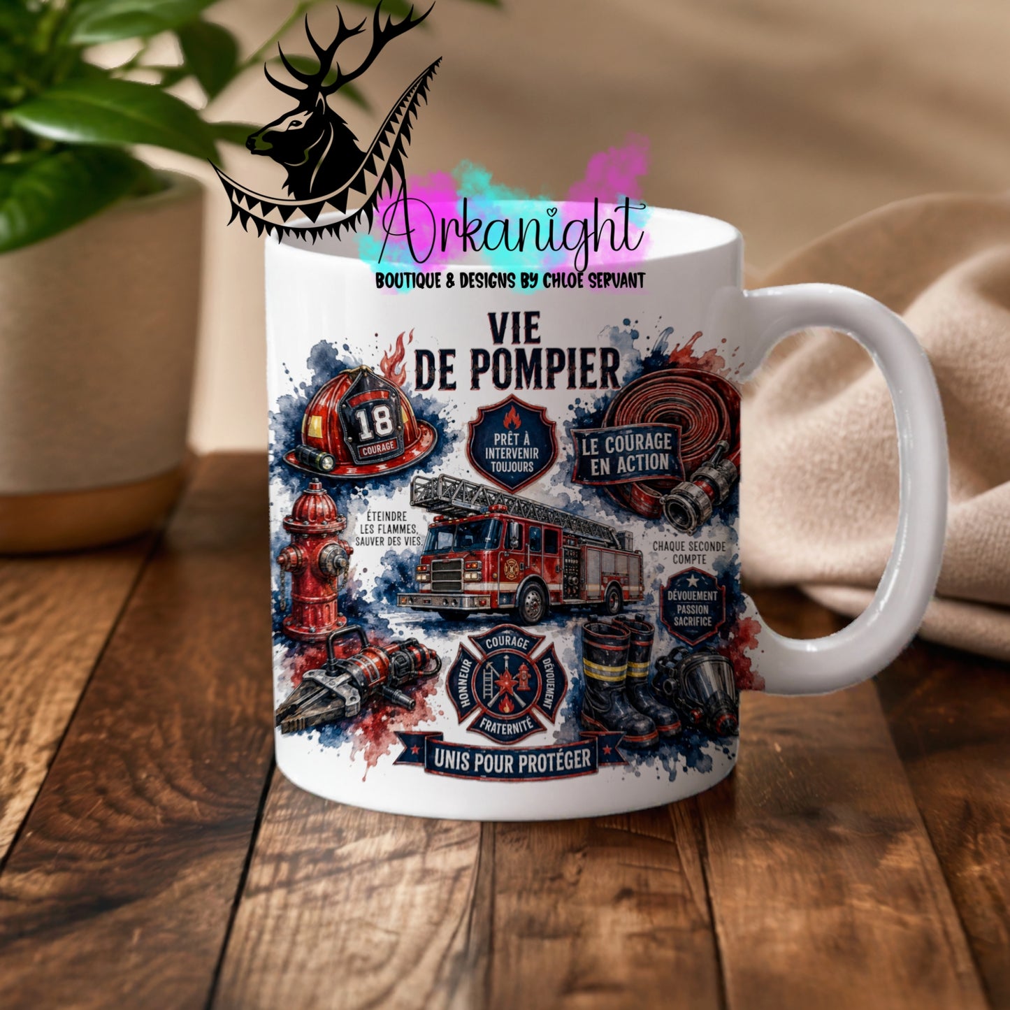Tasse en céramique sur commande - Collection Occupation & Passion ♡ Vie de Pompier