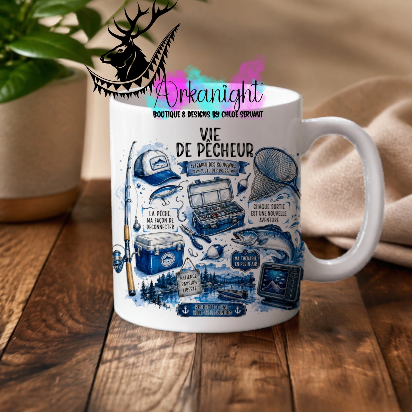 Tasse en céramique sur commande - Collection Occupation & Passion ♡ Vie de pêcheur