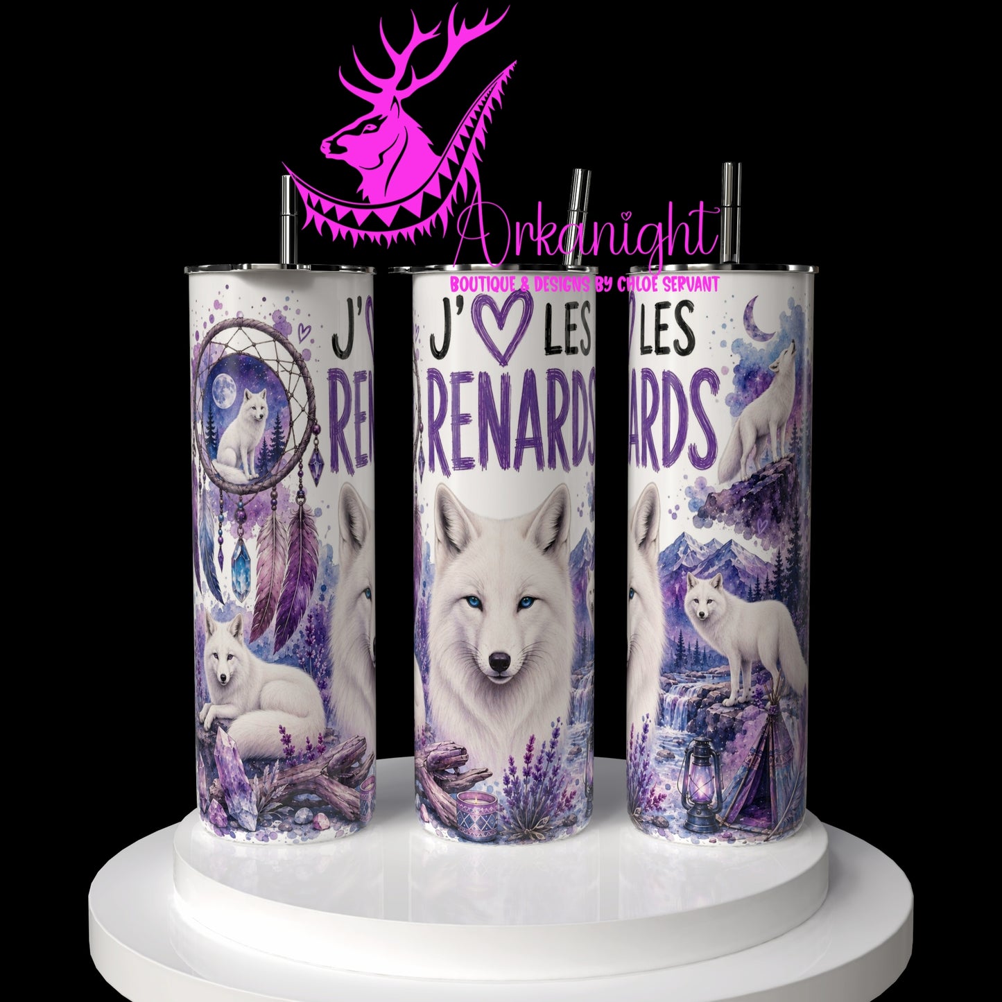 Gourde sur commande ♡ Collection Boho 2026 ♡ Animaux ♡ Renards Blancs