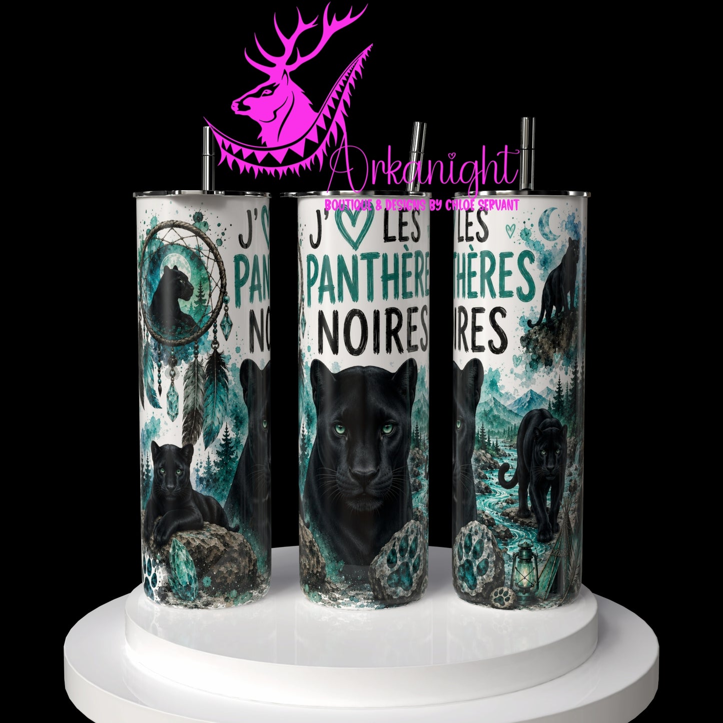 Gourde sur commande ♡ Collection Boho 2026 ♡ Animaux ♡ Panthères Noires