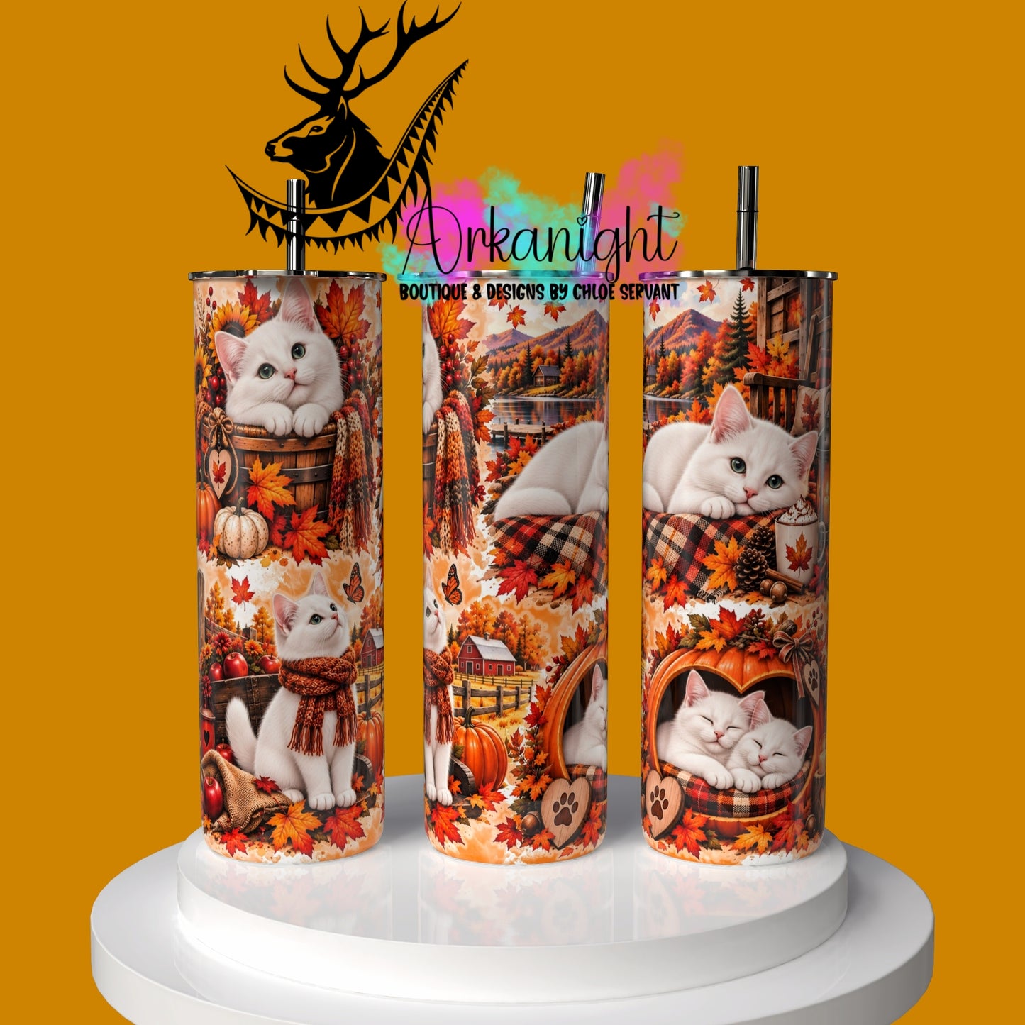 Gourde sur commande ♡ Collection Automne 2026 ♡ Chat Blanc