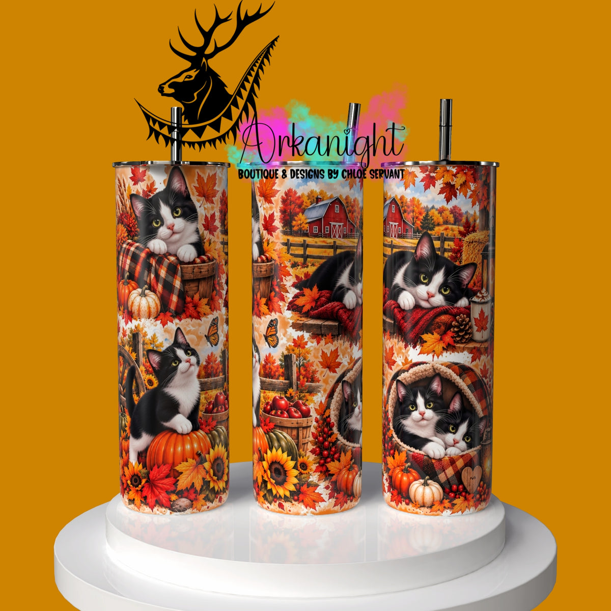 Gourde sur commande ♡ Collection Automne 2026 ♡ Chat Noir & Blanc