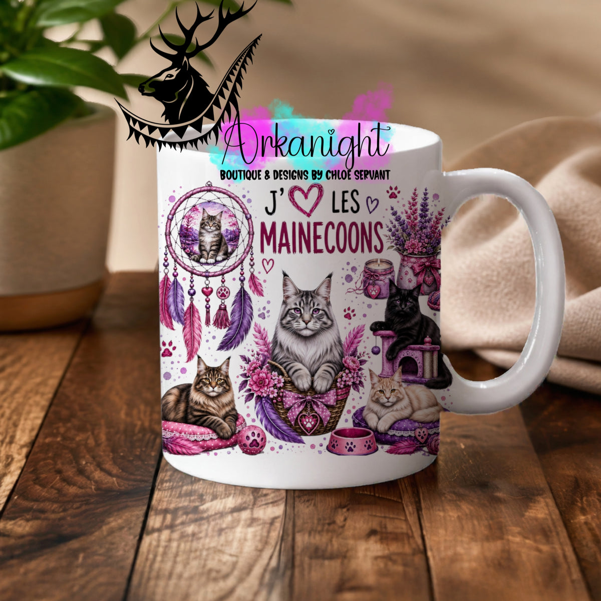 Tasse en céramique sur commande - Collection Boho 2026 ♡ Chats ♡ Maines coons