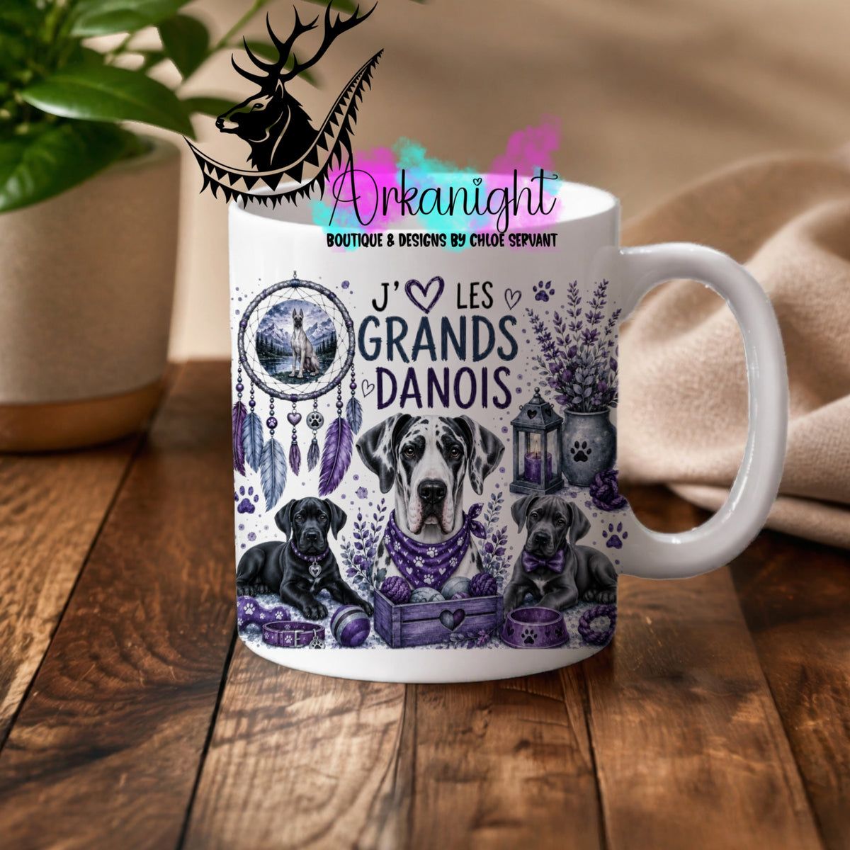 Tasse en céramique sur commande - Collection Boho 2026 ♡ Chiens ♡ Grand Danois