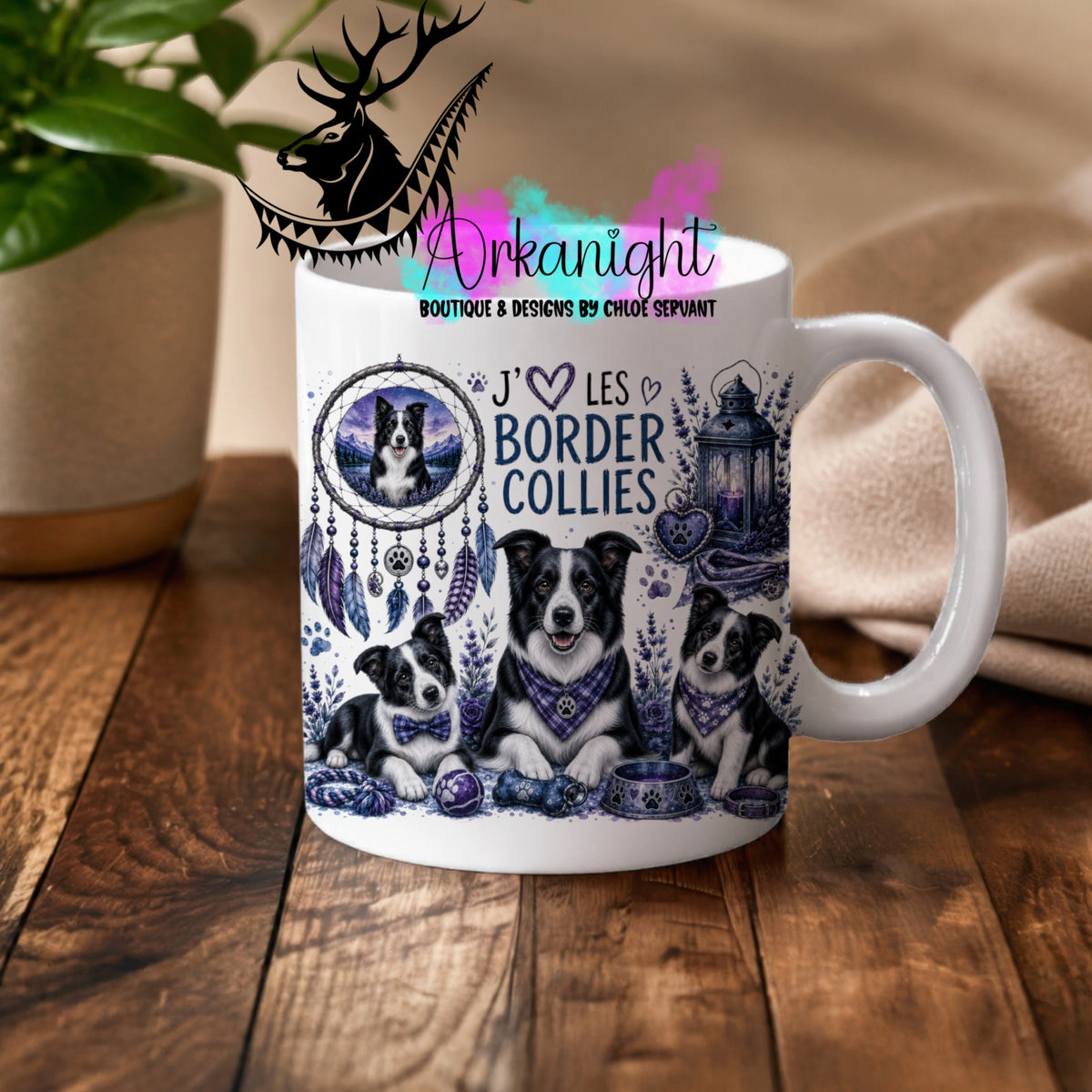 Numérique - Tasse en céramique - Collection Boho 2026 ♡ Chiens ♡ Border Collies