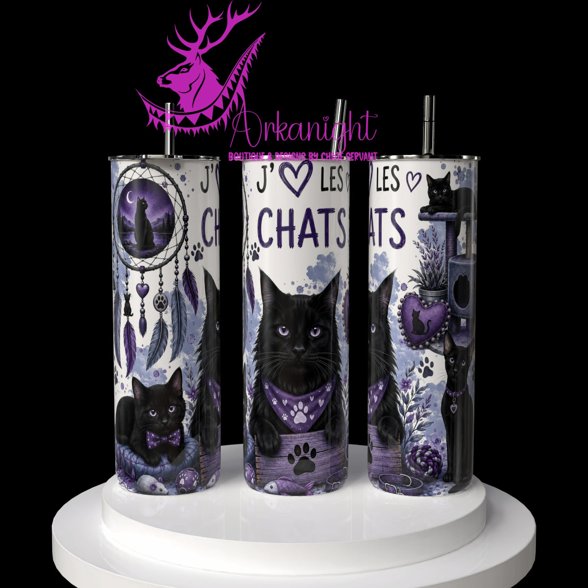 Gourde sur commande ♡ Collection Boho 2026 ♡ Chats ♡ Noir