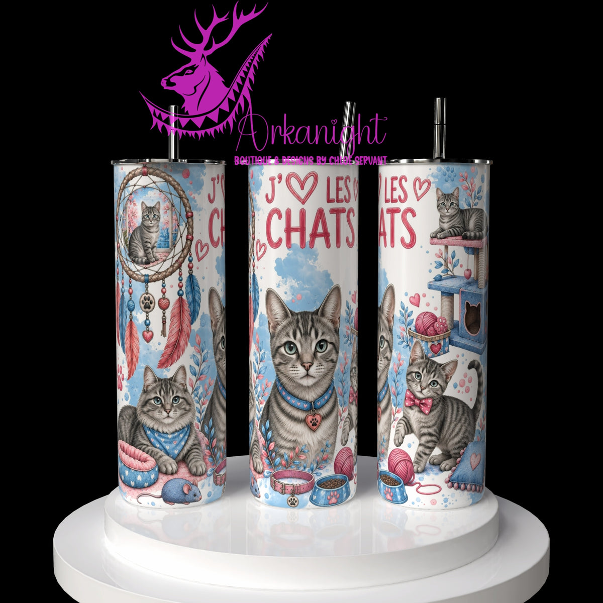 Gourde sur commande ♡ Collection Boho 2026 ♡ Chats ♡ Tabbie Gris