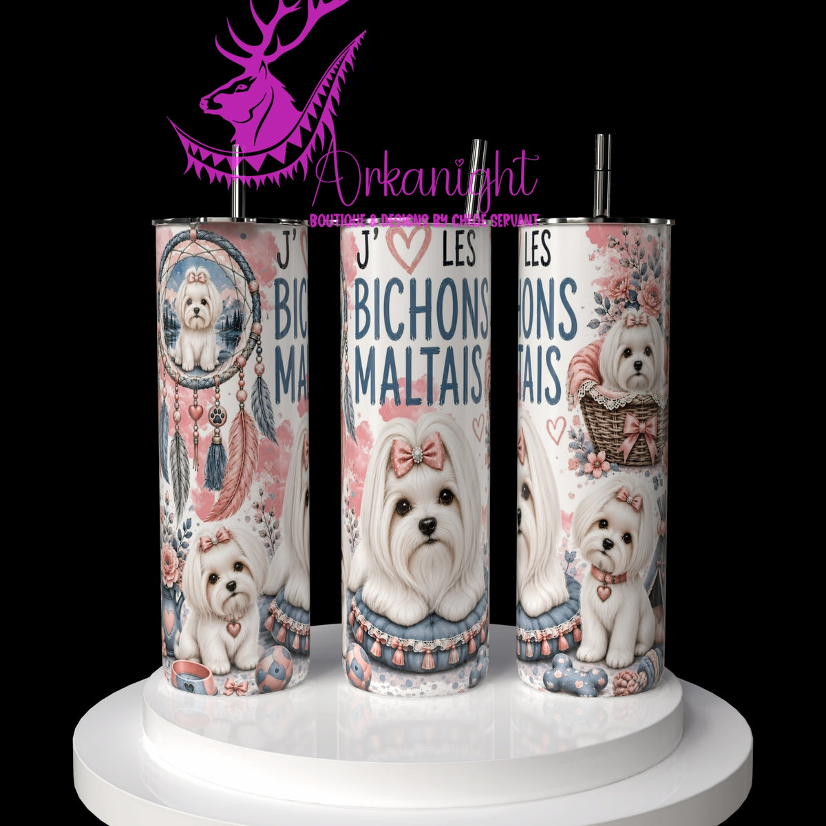 Gourde sur commande ♡ Collection Boho 2026 ♡ Chiens ♡ Bichon Maltais