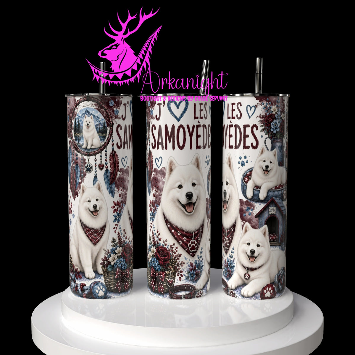 Gourde sur commande ♡ Collection Boho 2026 ♡ Chiens ♡ Samoyèdes