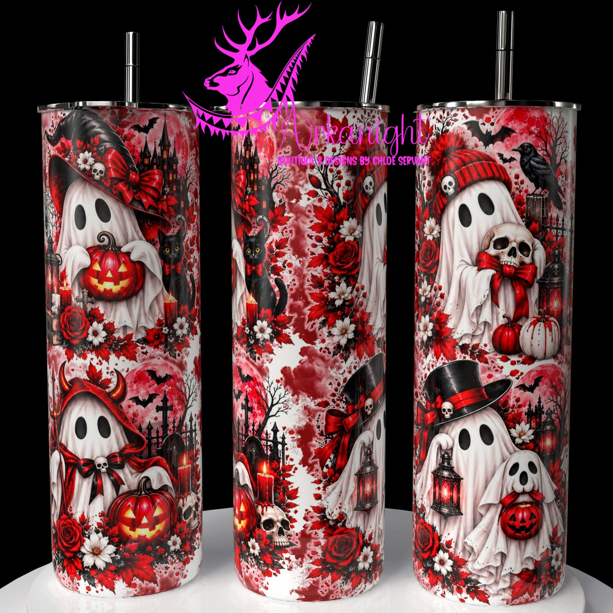 Gourde sur commande ♡ Collection Halloween 2026 ♡ Fantôme Adorable Rouge