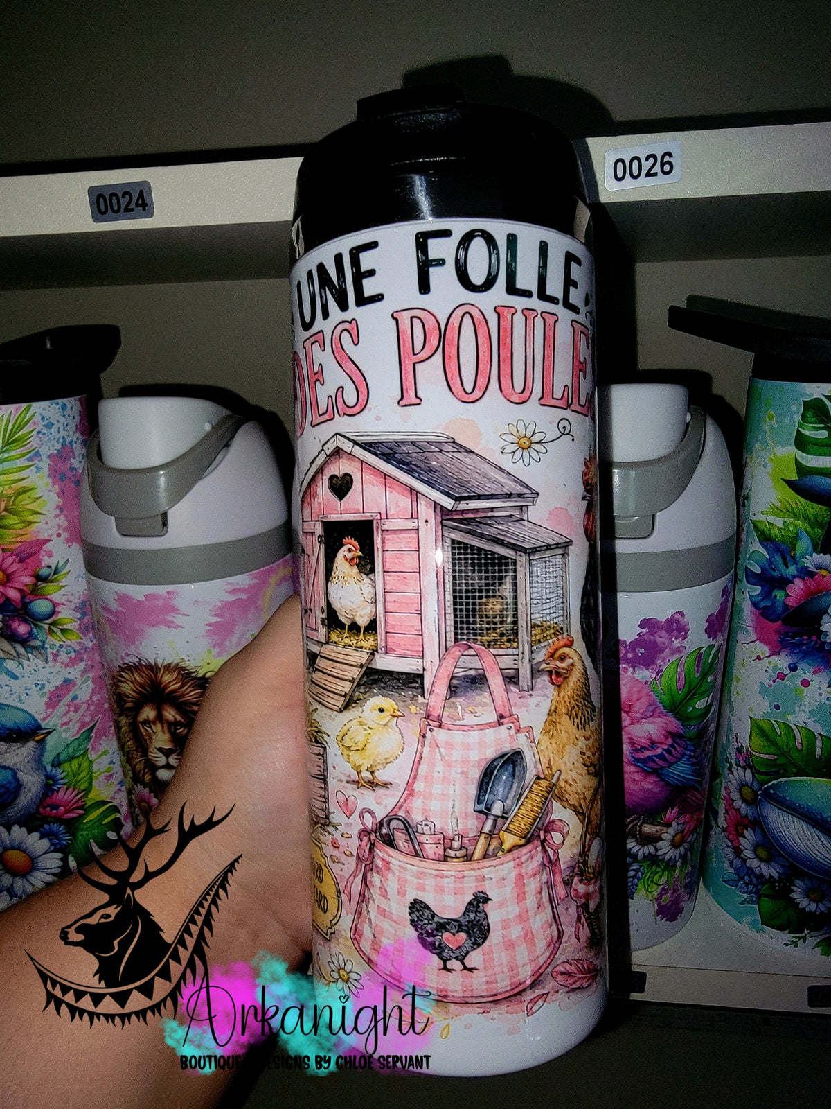 Gourde sur commande - Couvercle à café ♡ 14 oz - Collection Occupation & Passion ♡ Folle des poules