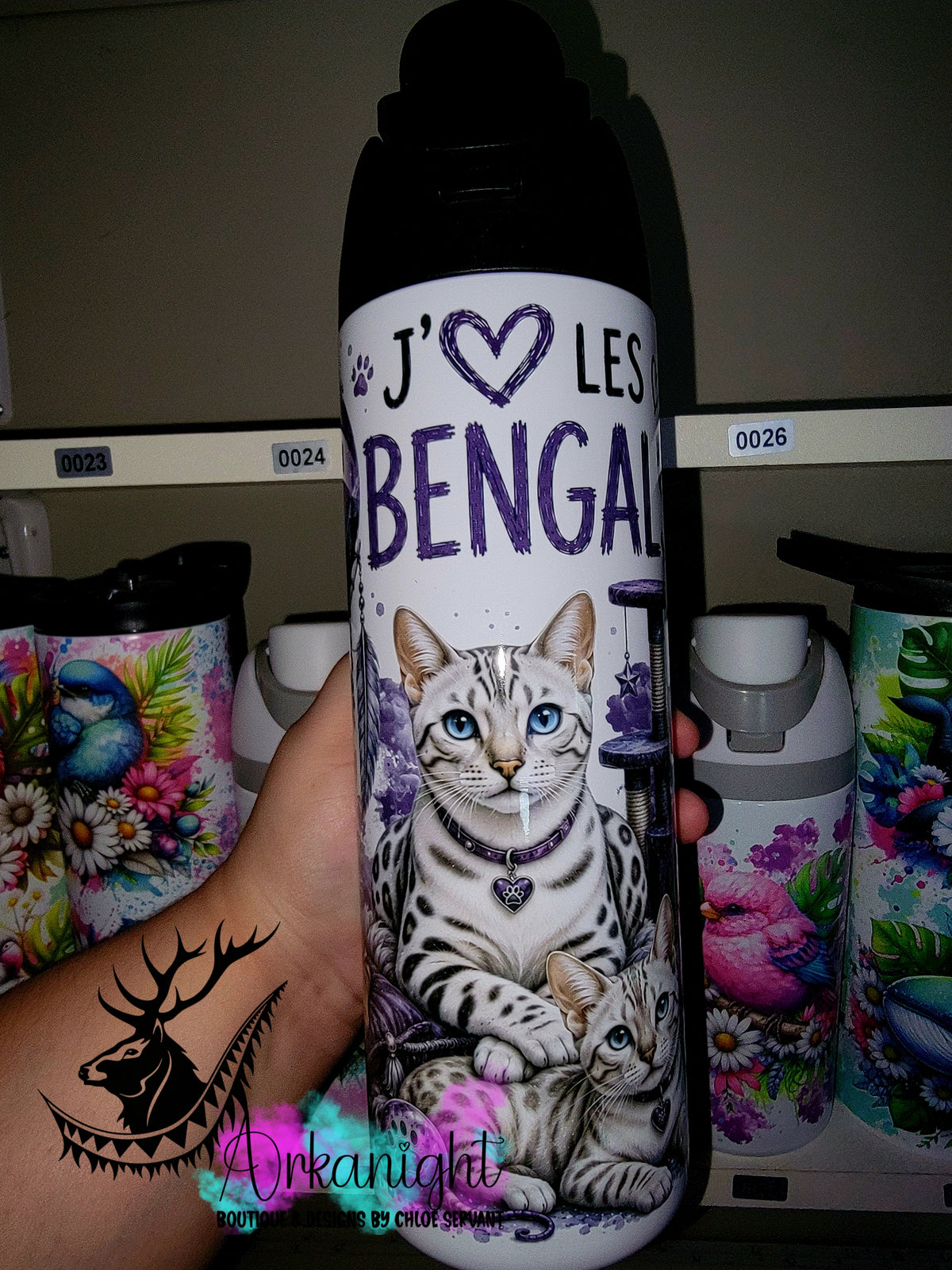 Owala DUPE 24 oz sur commande - Collection Boho 2026 ♡ Chats ♡ Bengal