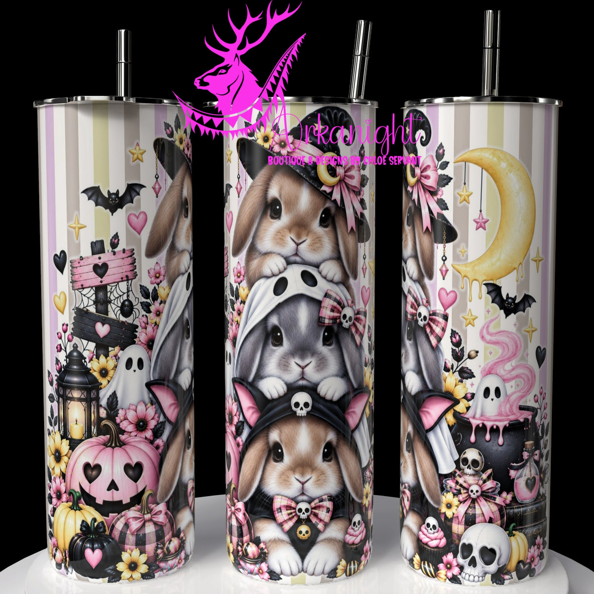 Gourde sur commande ♡ Collection Halloween 2026 ♡ Trio D'animaux ♡ Lapin Nain