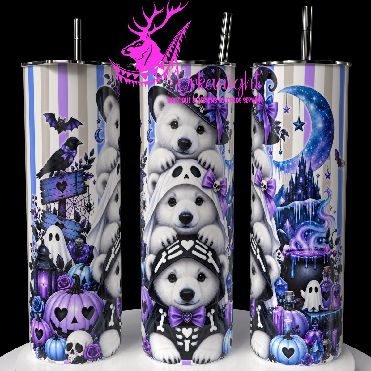 Gourde sur commande ♡ Collection Halloween 2026 ♡ Trio D'animaux ♡ Ours Polaires