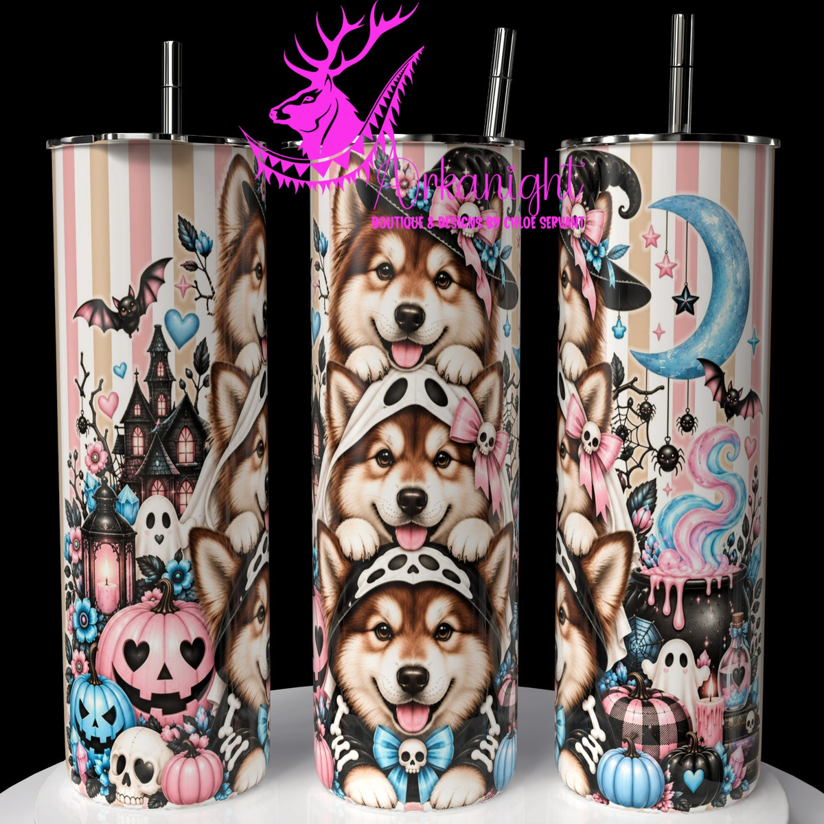 Gourde sur commande ♡ Collection Halloween 2026 ♡ Trio D'animaux ♡ Chien Malamute