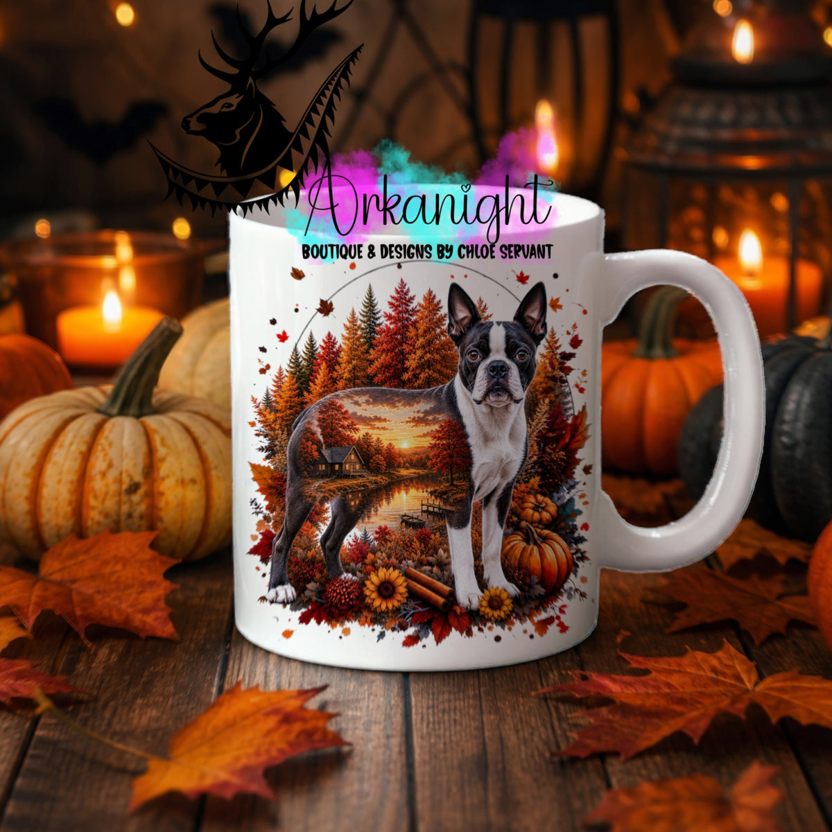 Tasse en céramique sur commande - Collection Automne 2026 ♡ Double Exposition ♡ Boston Terrier