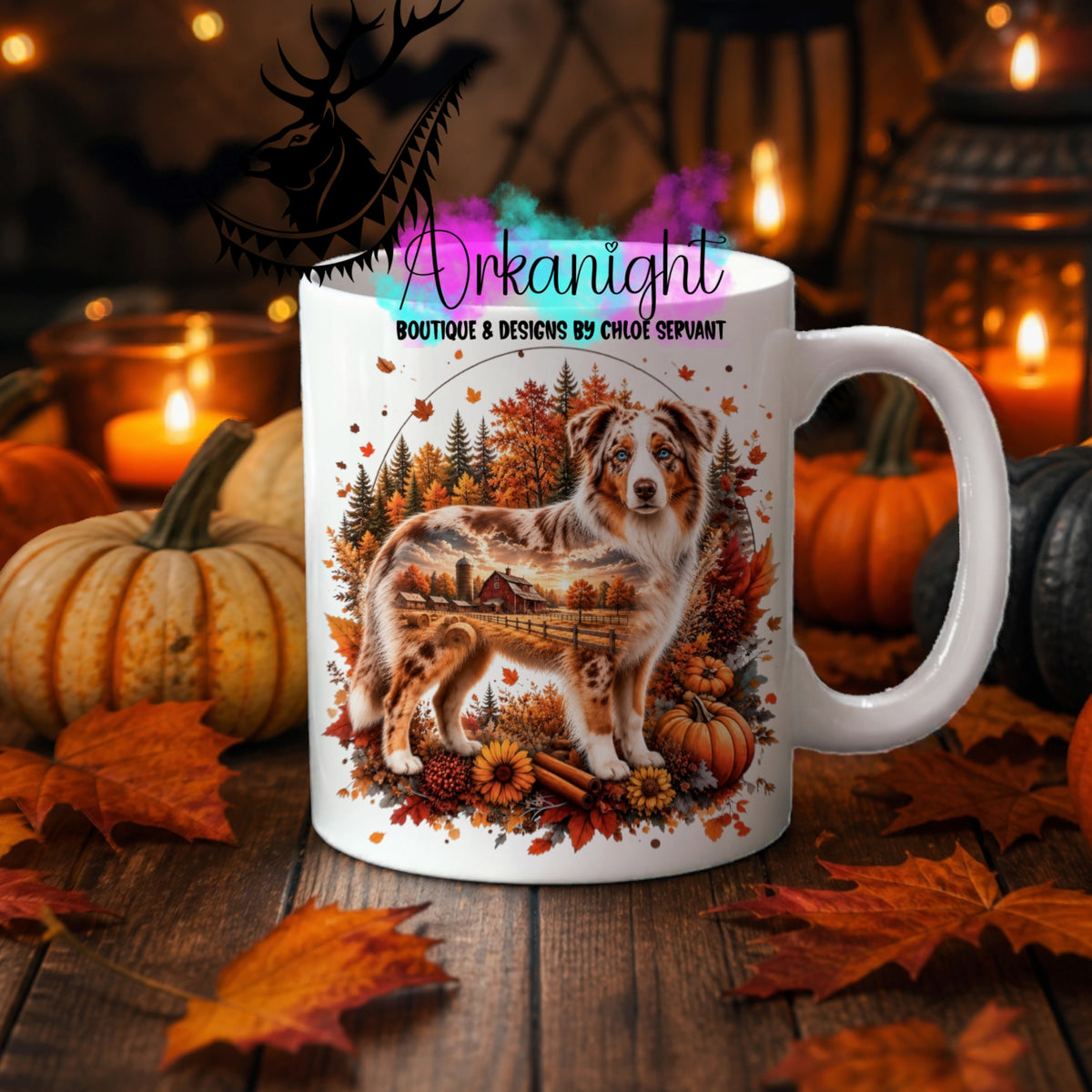 Tasse en céramique sur commande - Collection Automne 2026 ♡ Double Exposition ♡ Berger Australien Rouge Merle