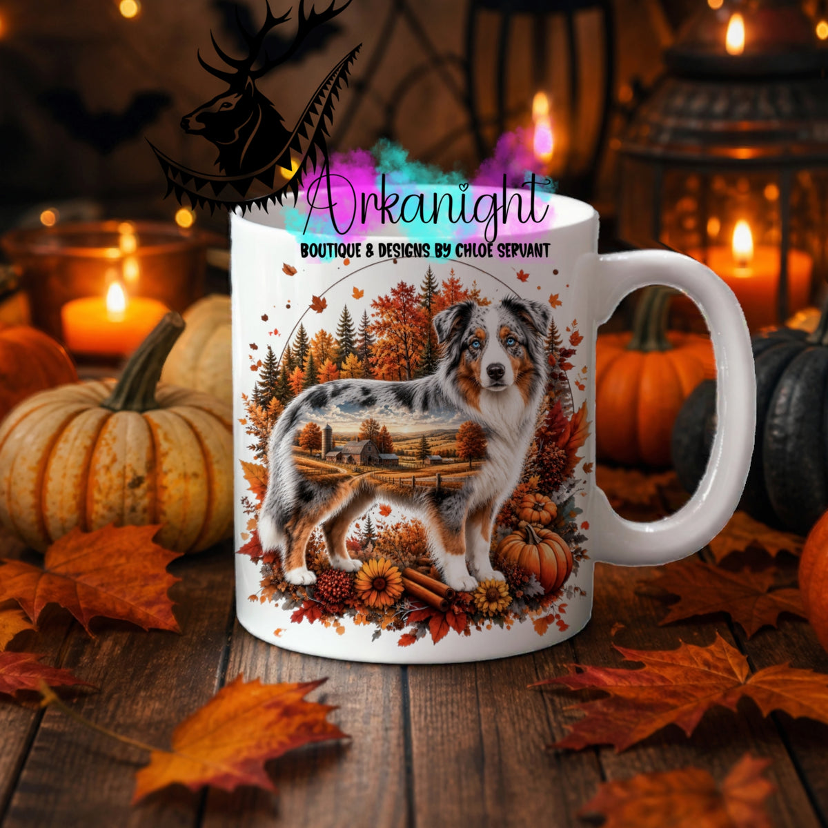 Tasse en céramique sur commande - Collection Automne 2026 ♡ Double Exposition ♡ Berger Australien Bleu Merle