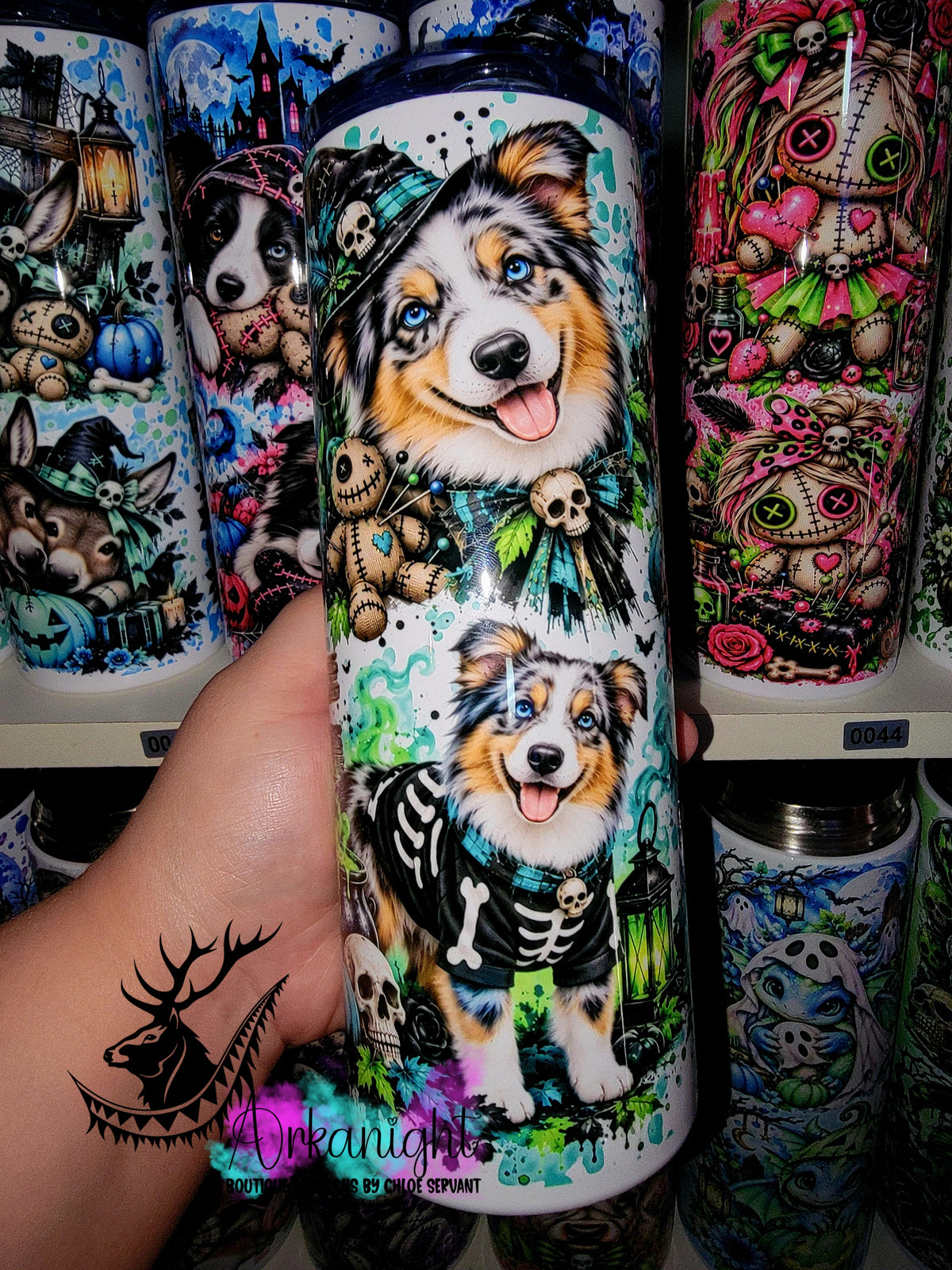 Gourde sur commande ♡ Collection Halloween 2026 ♡ Chiens ♡ Berger Australien Bleu Merle