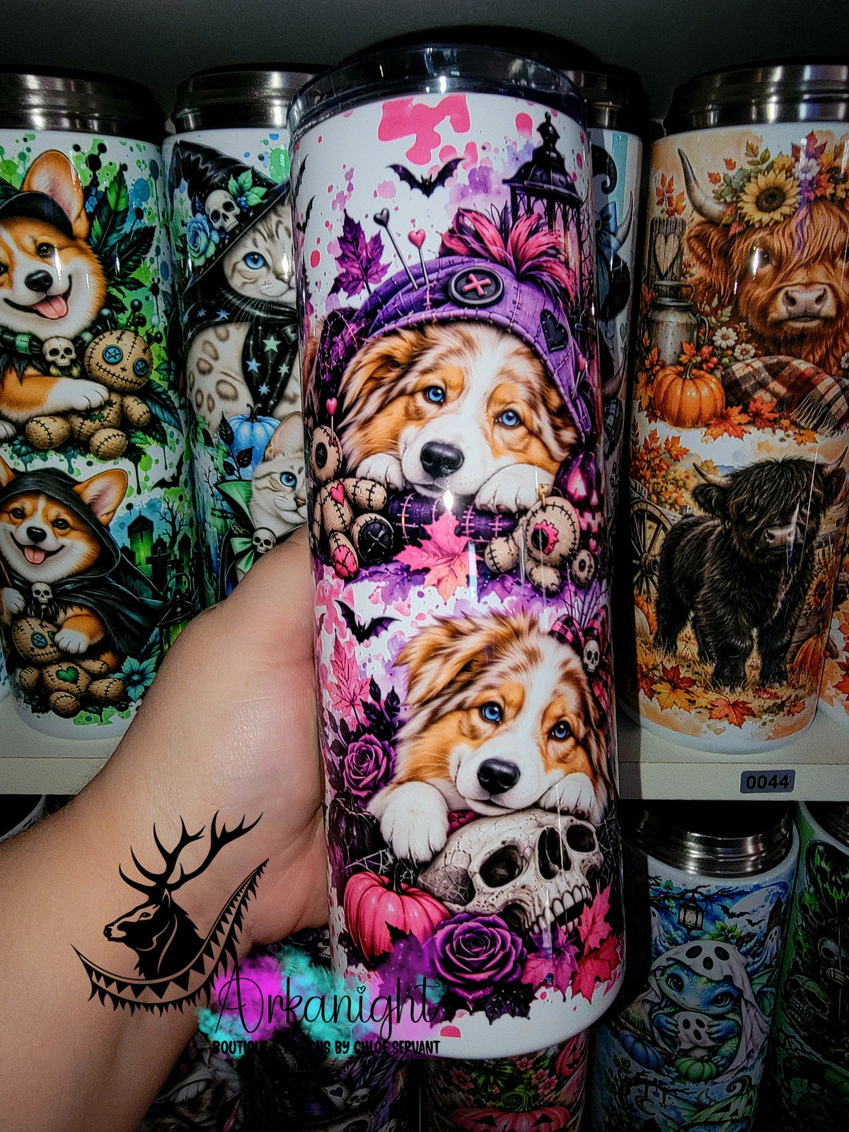 Gourde sur commande ♡ Collection Halloween 2026 ♡ Chiens ♡ Berger Australien Rouge Merle