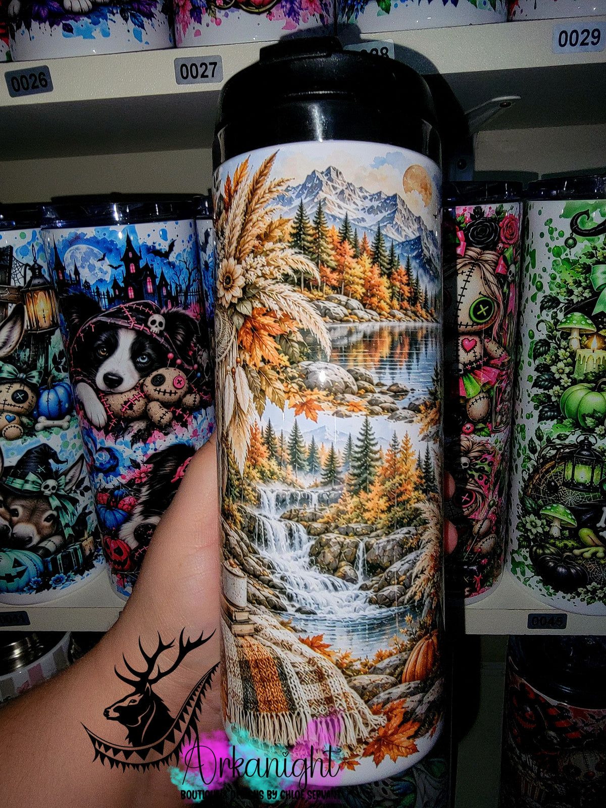Gourde sur commande - Couvercle à café - 14 oz - Collection Automne 2026 - Paysage d'automne