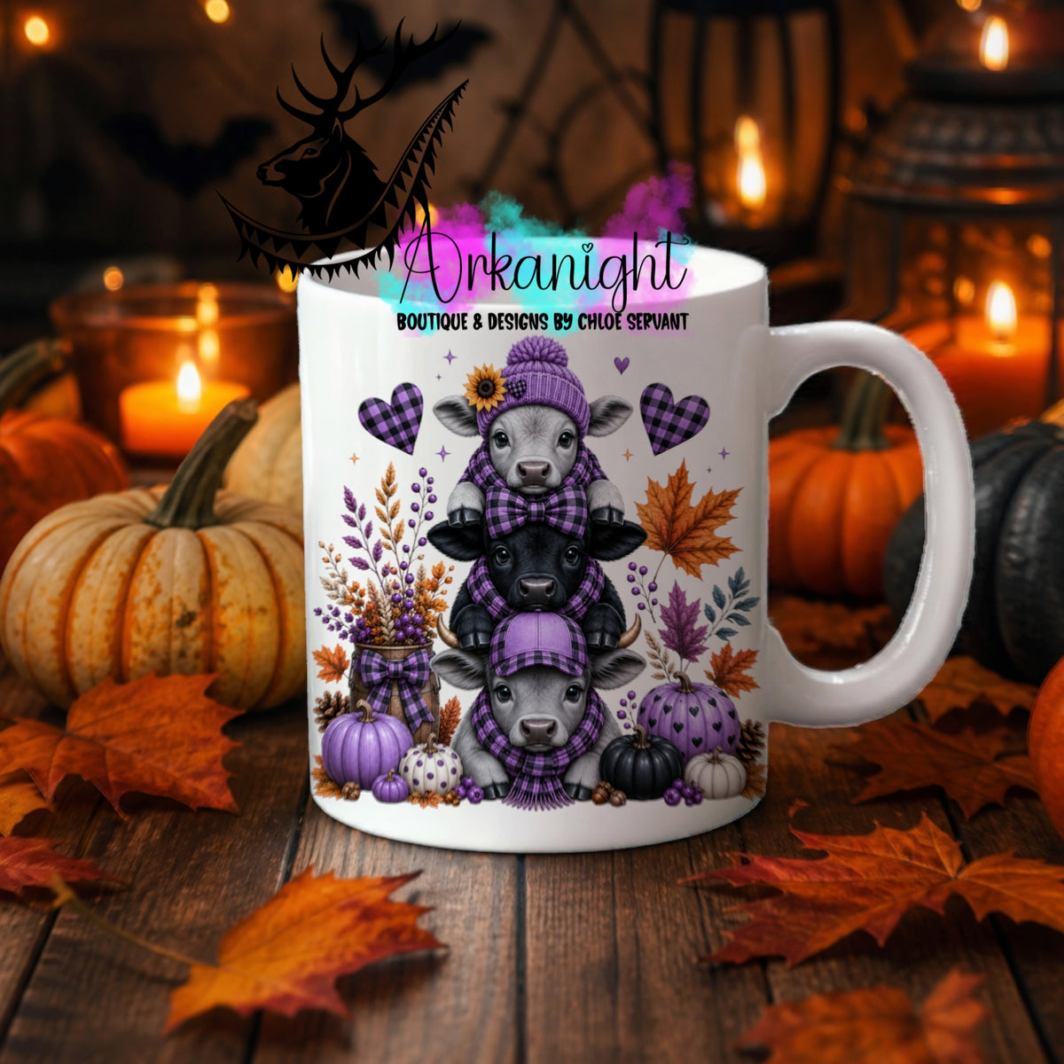 Tasse en céramique sur commande - Collection Automne 2026 ♡ Trio ♡ Vache laitière Grises et Noires