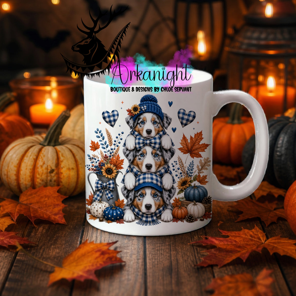 Tasse en céramique sur commande - Collection Automne 2026 ♡ Trio ♡ Berger Australien Bleu Merle