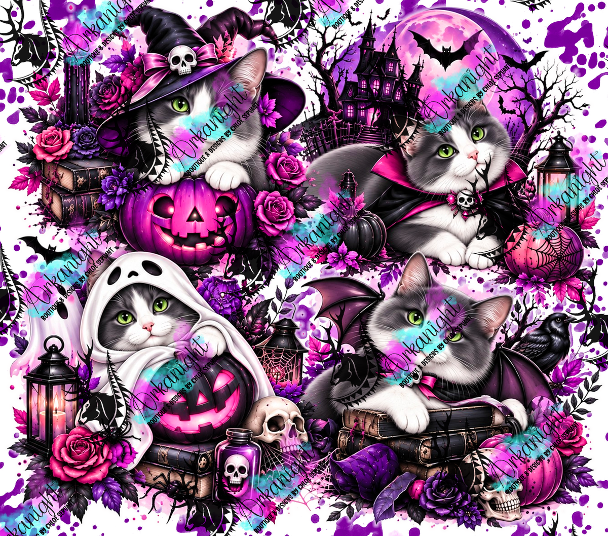 Numérique ♡Collection Halloween 2026 ♡ Chats ♡ Blanc & Gris