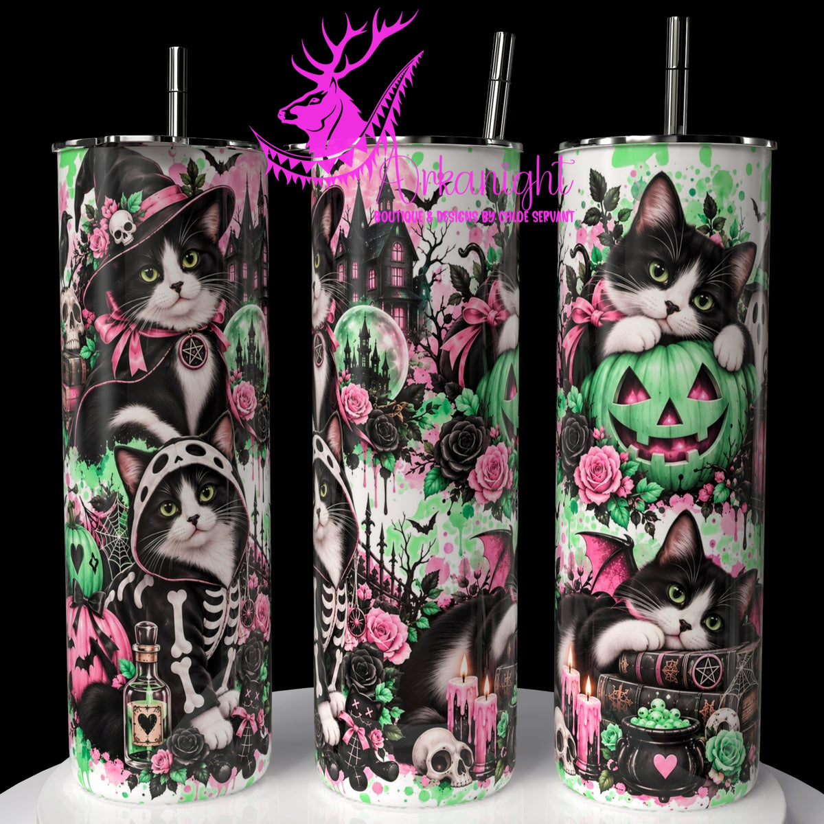 Gourde sur commande ♡ Collection Halloween 2026 ♡ Chats ♡ Noir & Blanc