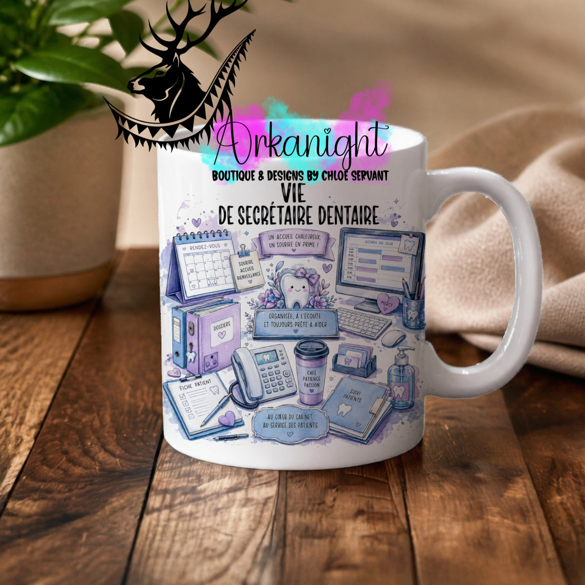 Numérique - Tasse en céramique - Collection Occupations & passions ♡ Vie de Secrétaire dentaire