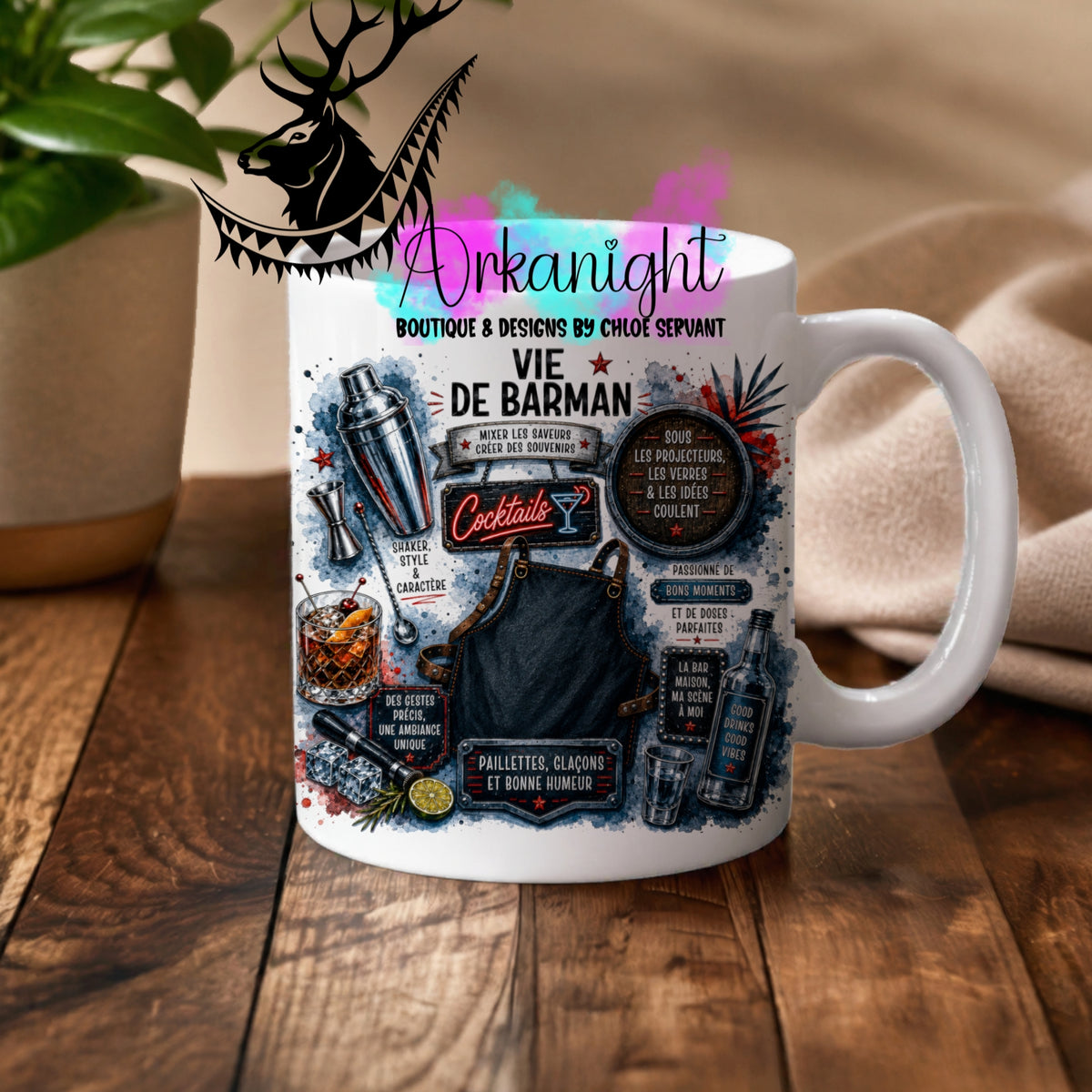 Tasse en céramique sur commande - Collection Occupation & Passion ♡ Barman