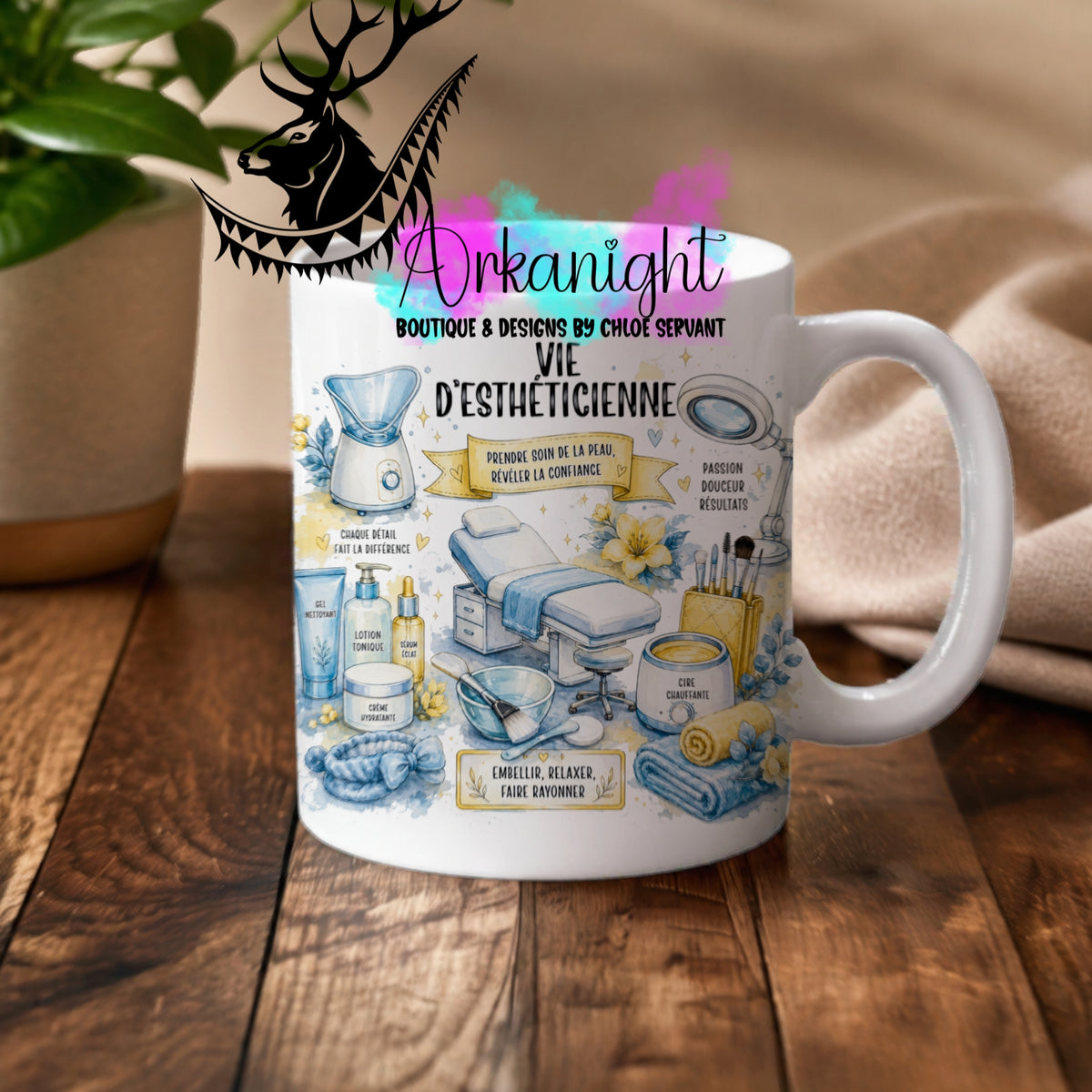Tasse en céramique sur commande - Collection Occupation & Passion ♡ Ésthéticienne