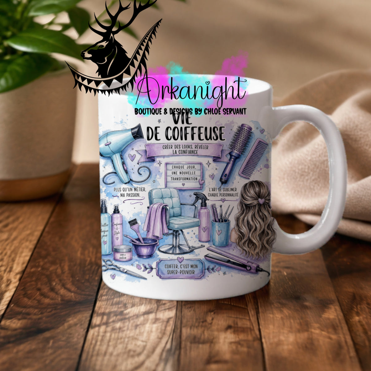 Tasse en céramique sur commande - Collection Occupation & Passion ♡ Coiffeuse