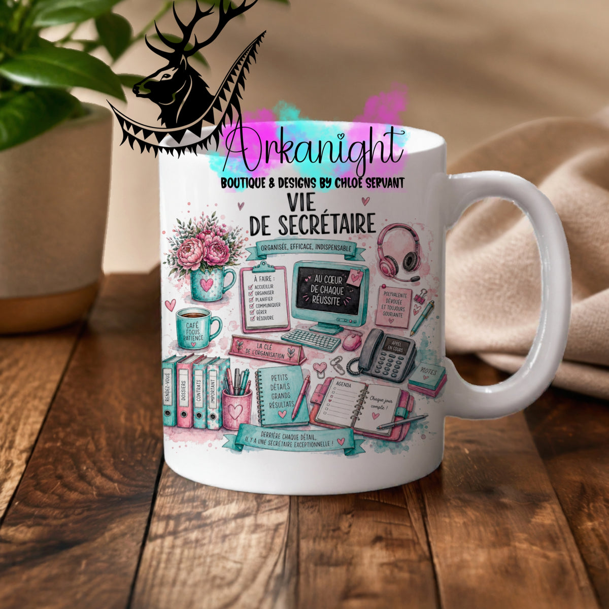 Tasse en céramique sur commande - Collection Occupation & Passion ♡ Secrétaire