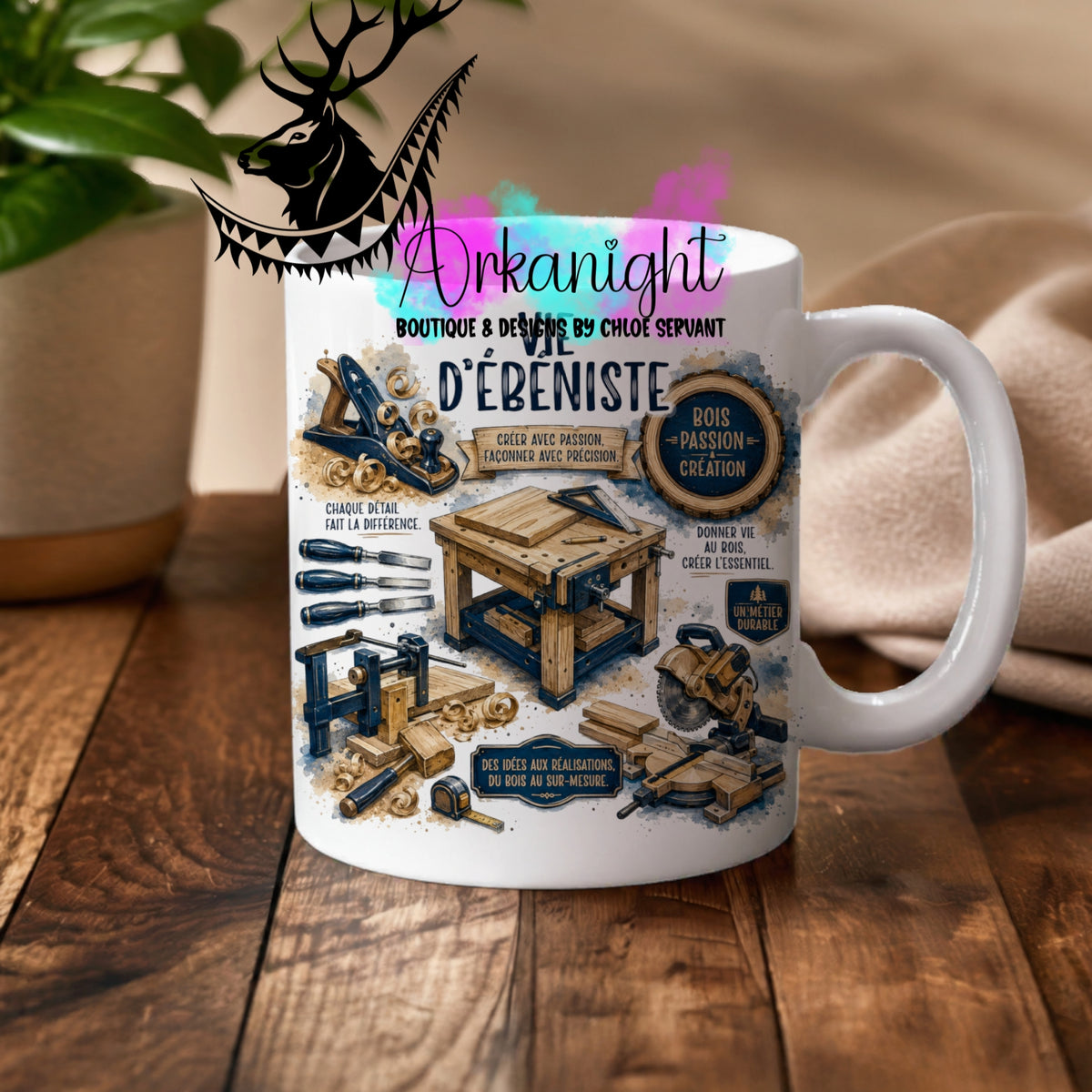 Tasse en céramique sur commande - Collection Occupation & Passion ♡ Ébeniste