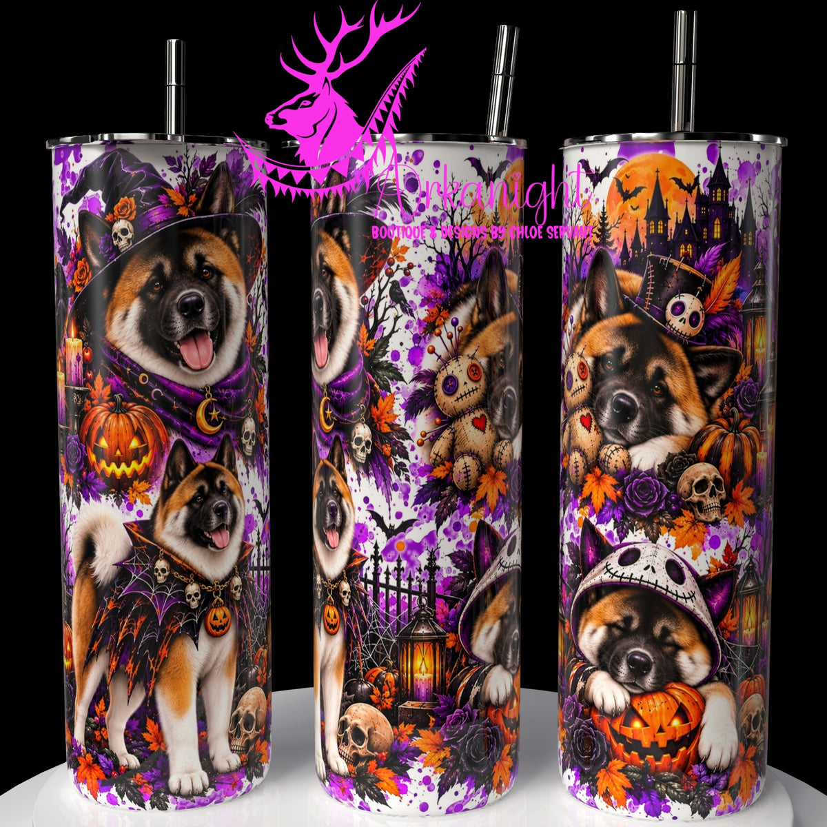 Gourde sur commande ♡ Collection Halloween 2026 ♡ Chiens ♡ Akita Américains