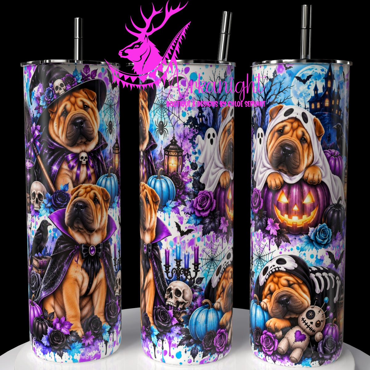 Gourde sur commande ♡ Collection Halloween 2026 ♡ Chiens ♡ Sharpei