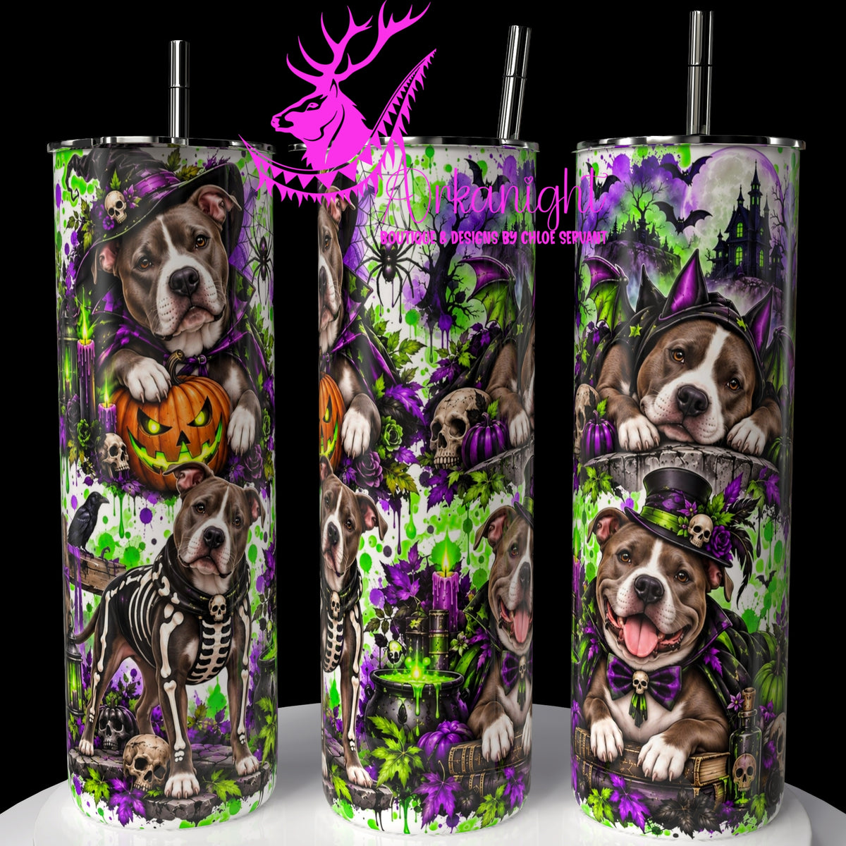 Gourde sur commande ♡ Collection Halloween 2026 ♡ Chiens ♡ Pitbull