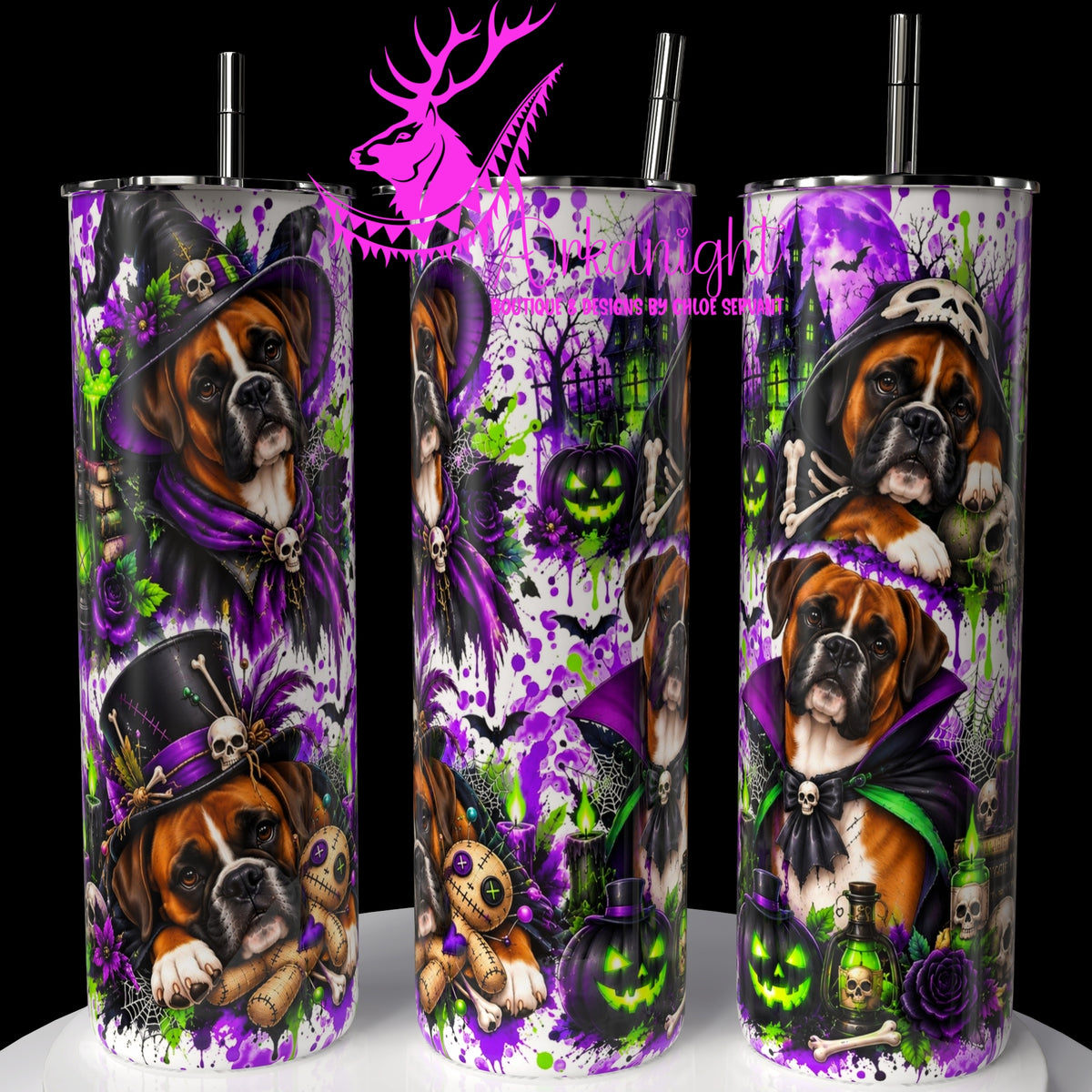 Gourde sur commande ♡ Collection Halloween 2026 ♡ Chiens ♡ Boxer