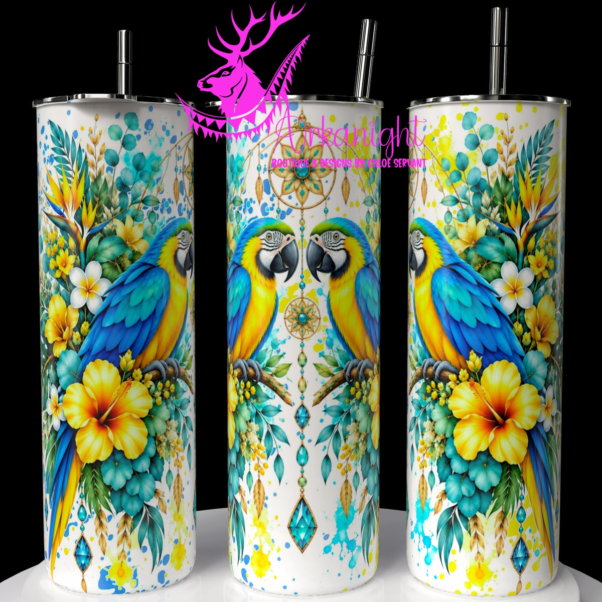 Gourde sur commande ♡ Collection Animaux - Cycle Lunaire ♡ Ara