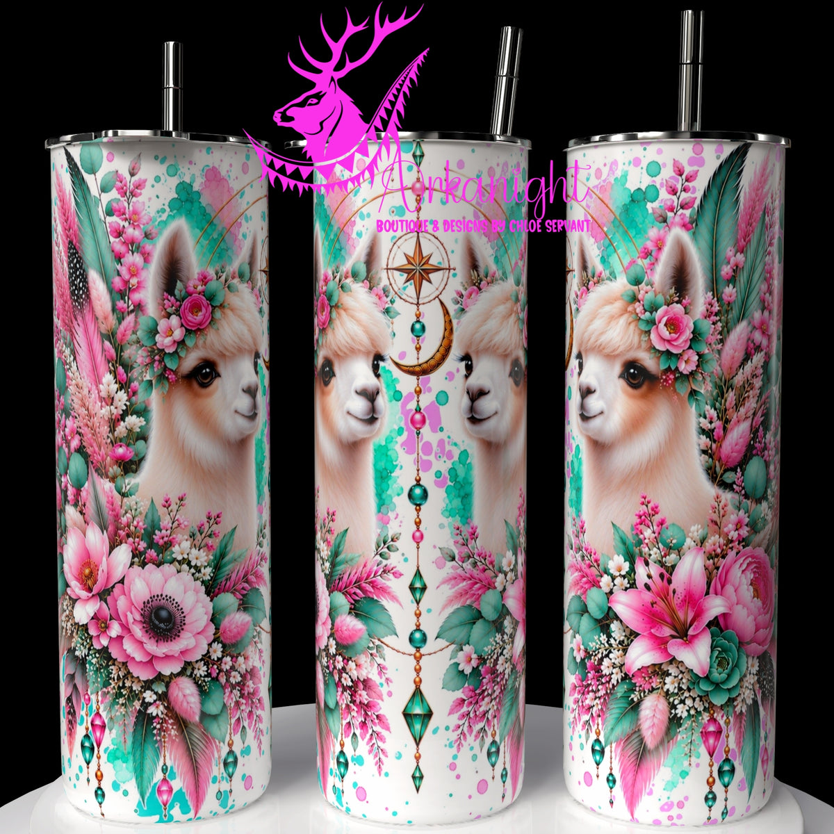 Gourde sur commande ♡ Collection Animaux - Cycle Lunaire ♡ Alpaga